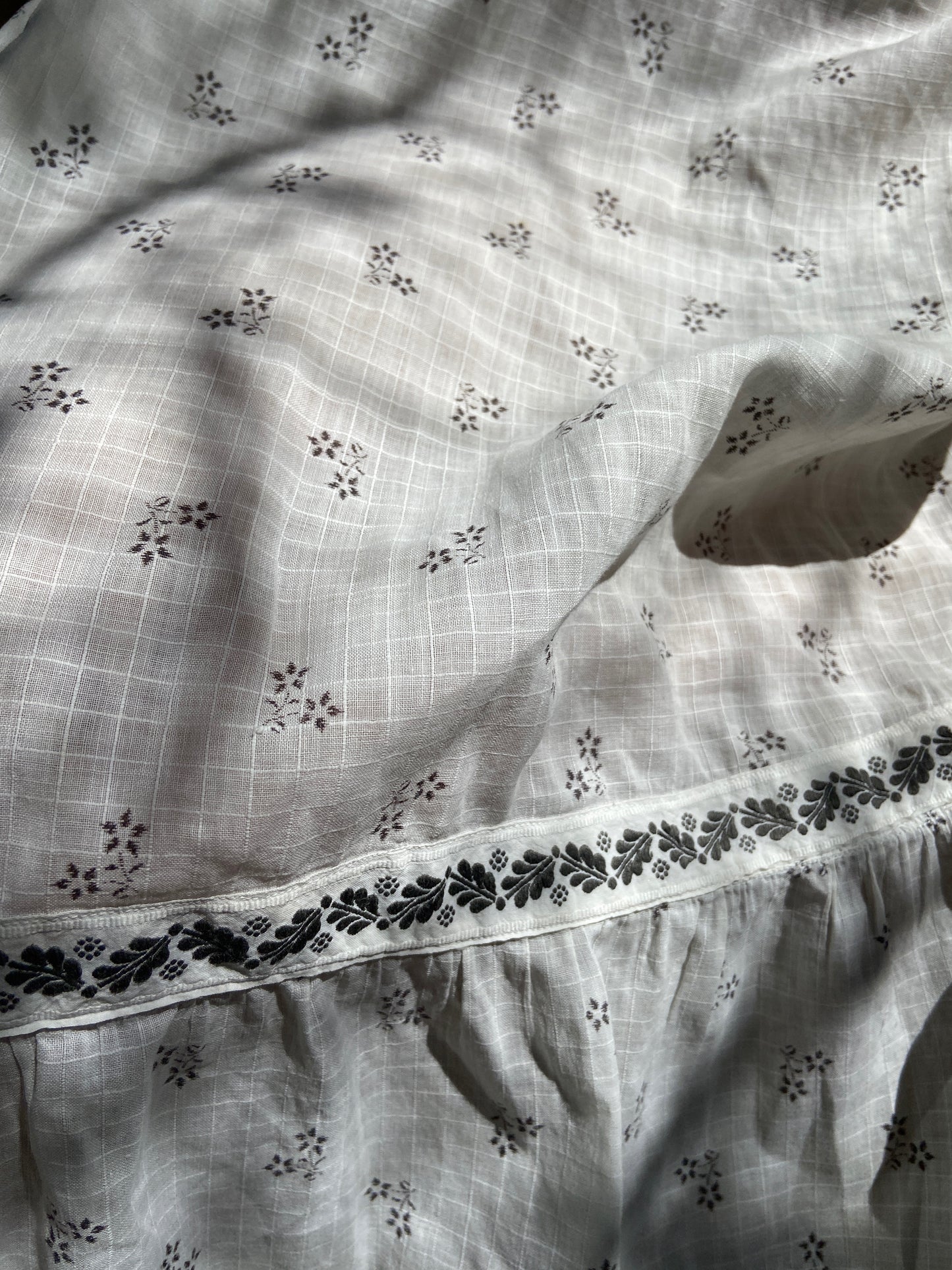 Late 1800s Calico & Eyelet Prairie Dress