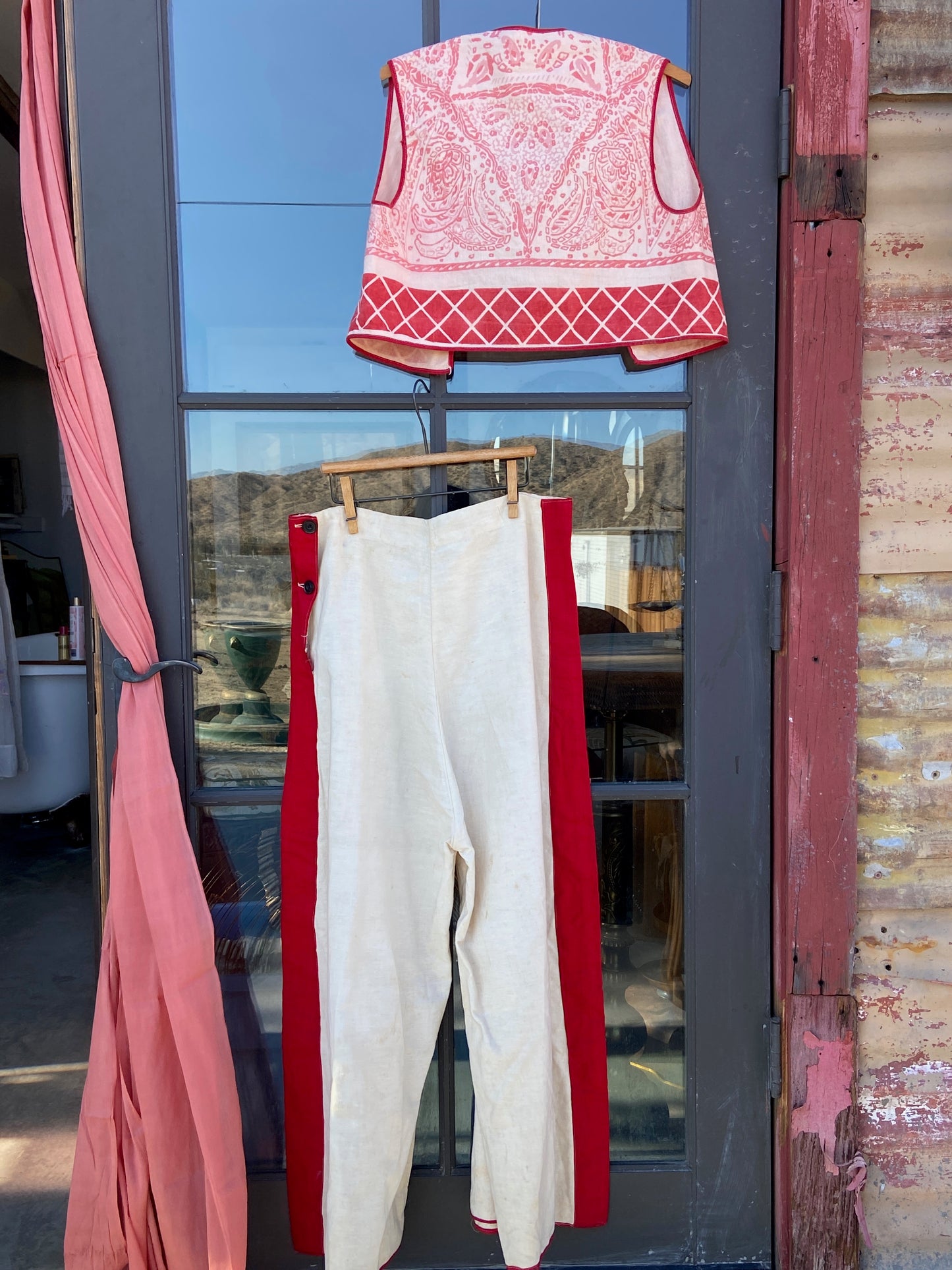 1920s Bandana Print Beach Pajamas