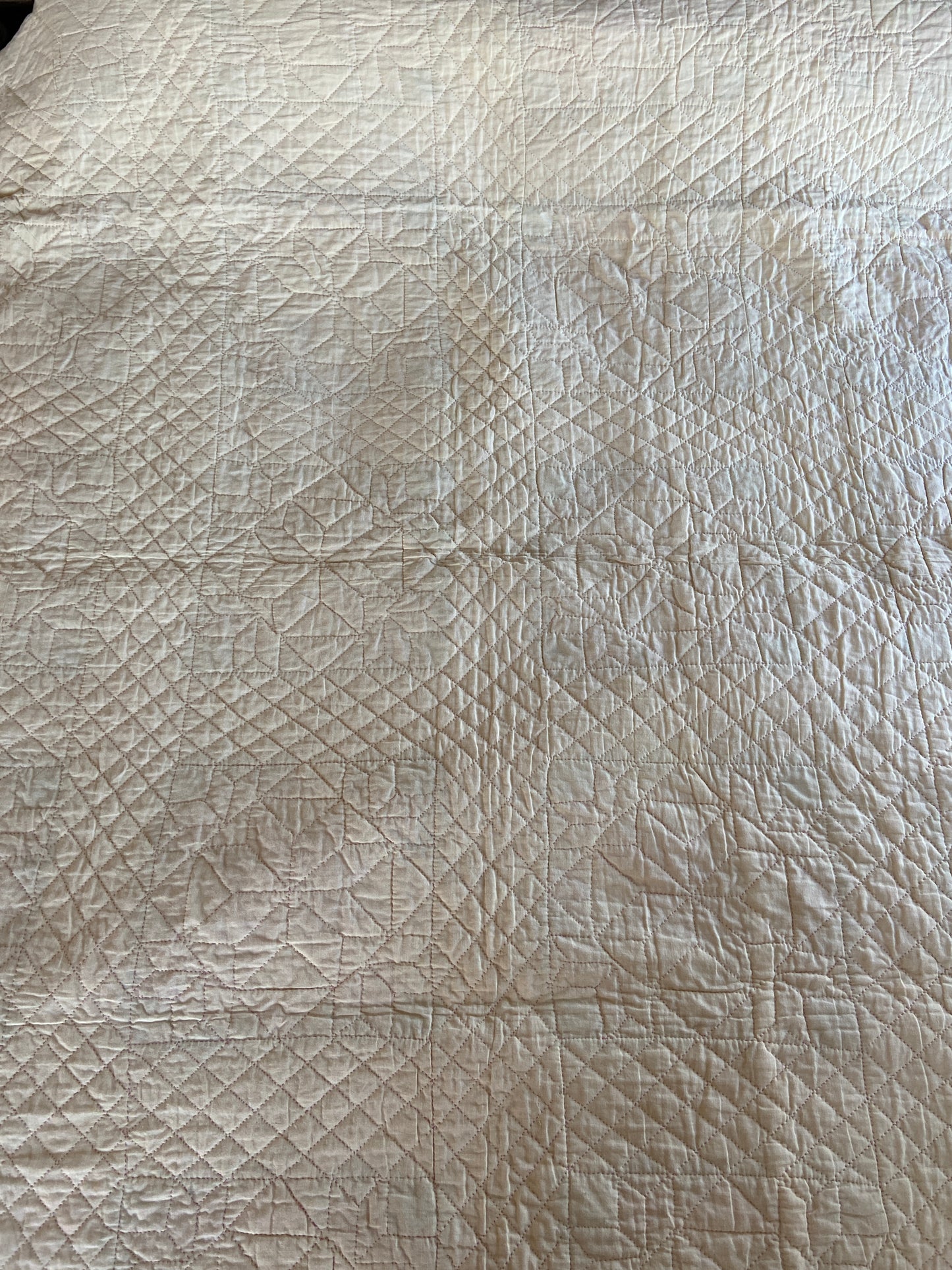 Early 1900s Ribbon Star Hand Sitched Quilt