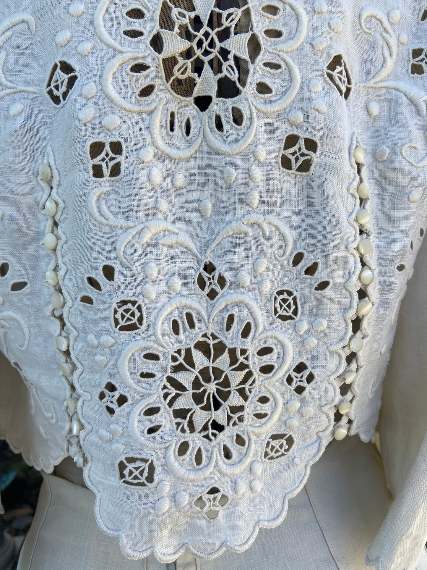 Edwardian Cutwork Linen Walking Suit Ensemble