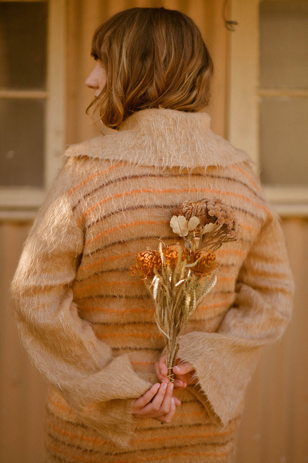 Rare 1920's Striped Mohair Sports Sweater/ Cardigan