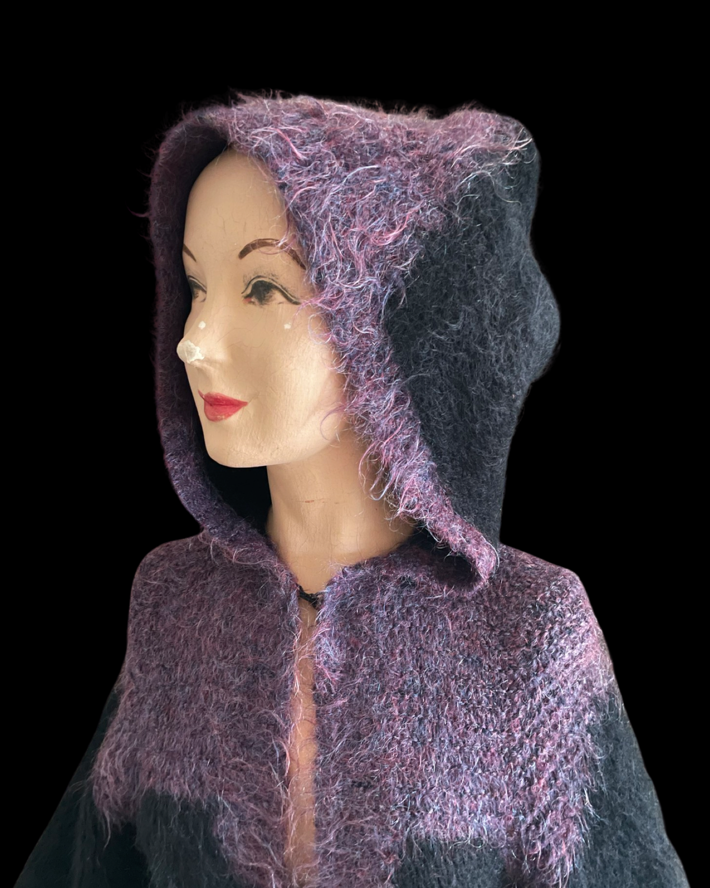 Rare 1930s/40s Hooded Knit Mohair Coat