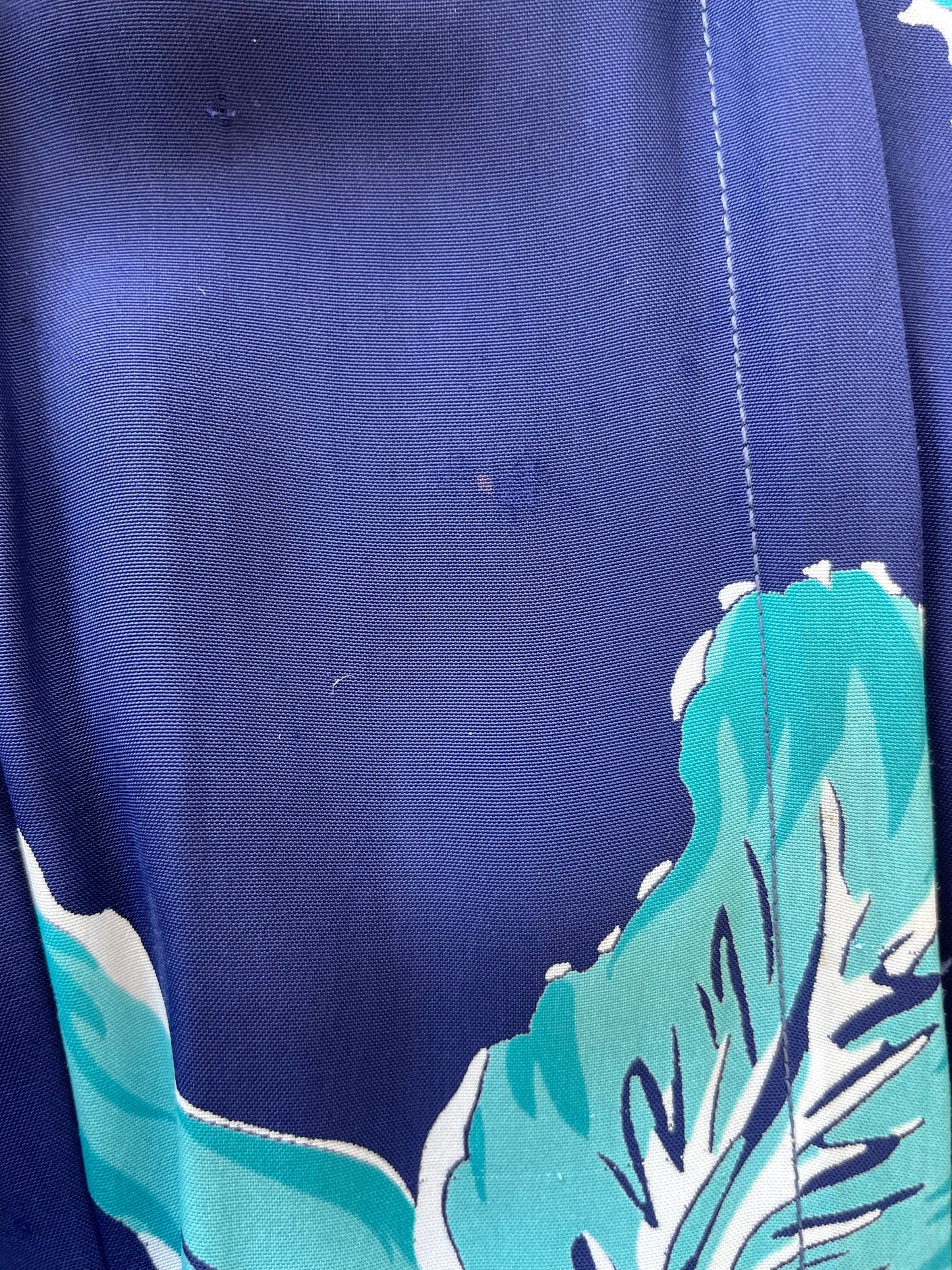 Rare 1940s Cold Rayon Floral Zip Front Palazzo Jumpsuit