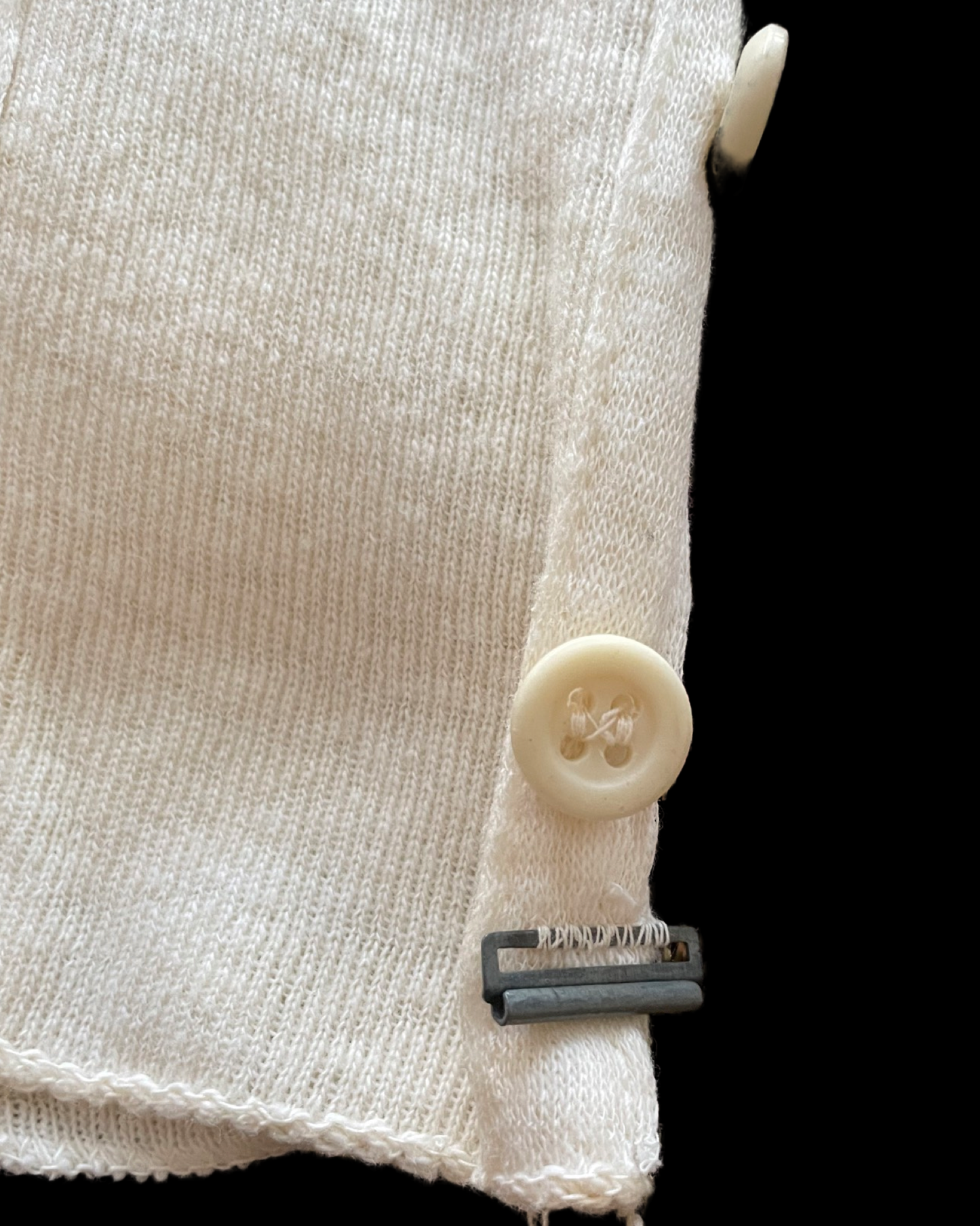 Antique Edwardian Ribbed Knit Button Front Tank