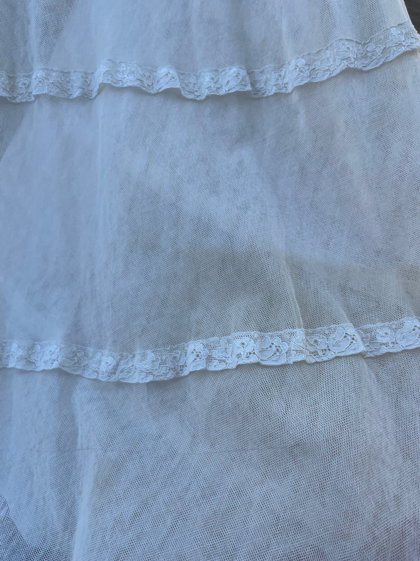 1930s Floral Mesh & Floral Lace Wedding Peignoir