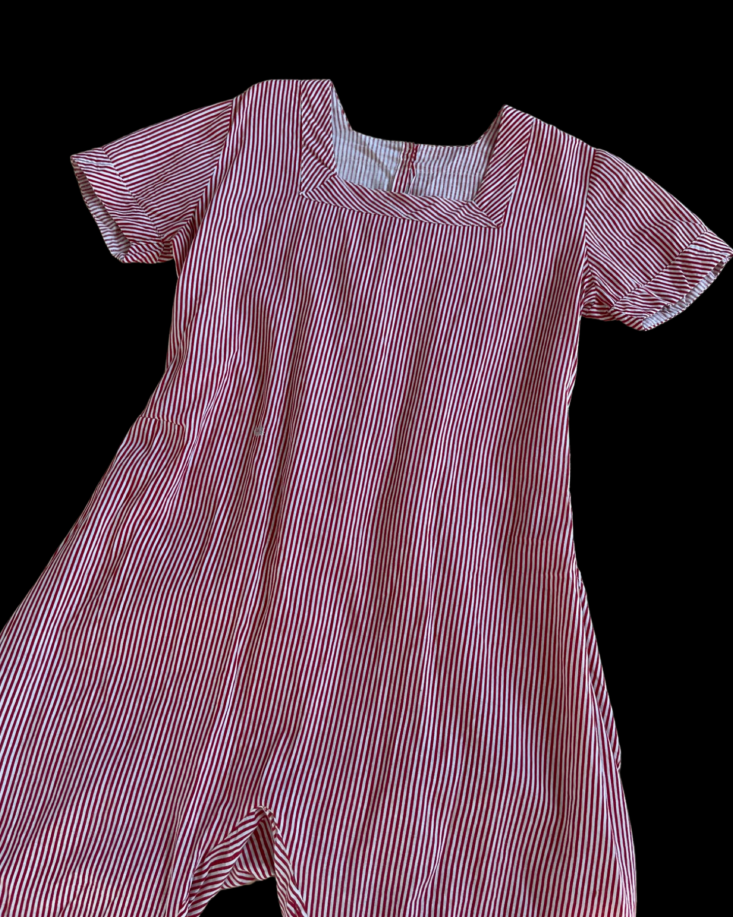 Early 20th Century Candy Striped Cotton Swim/ Playsuit