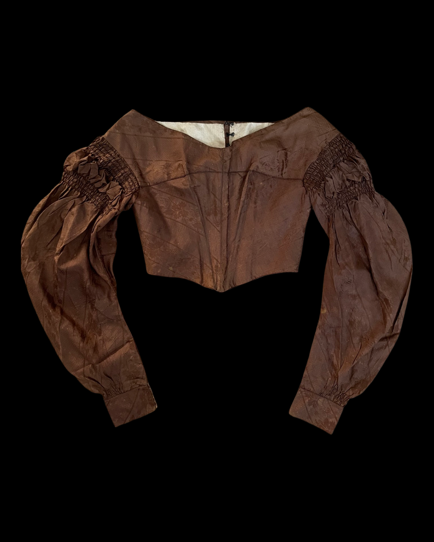 1840s Oak Leaf Silk Bodice