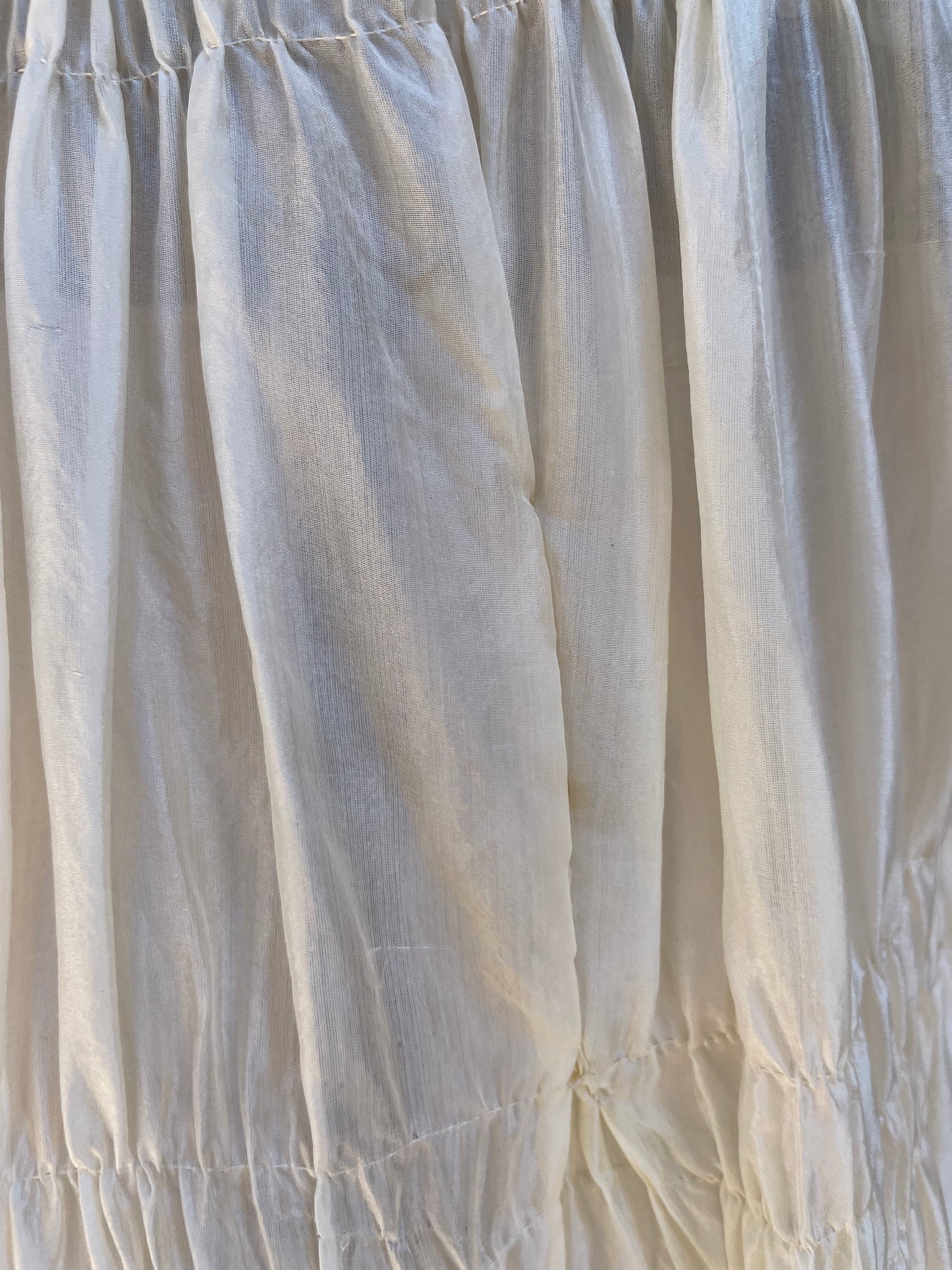 Antique 1900s Trained Embroidered Silk Bridal Skirt