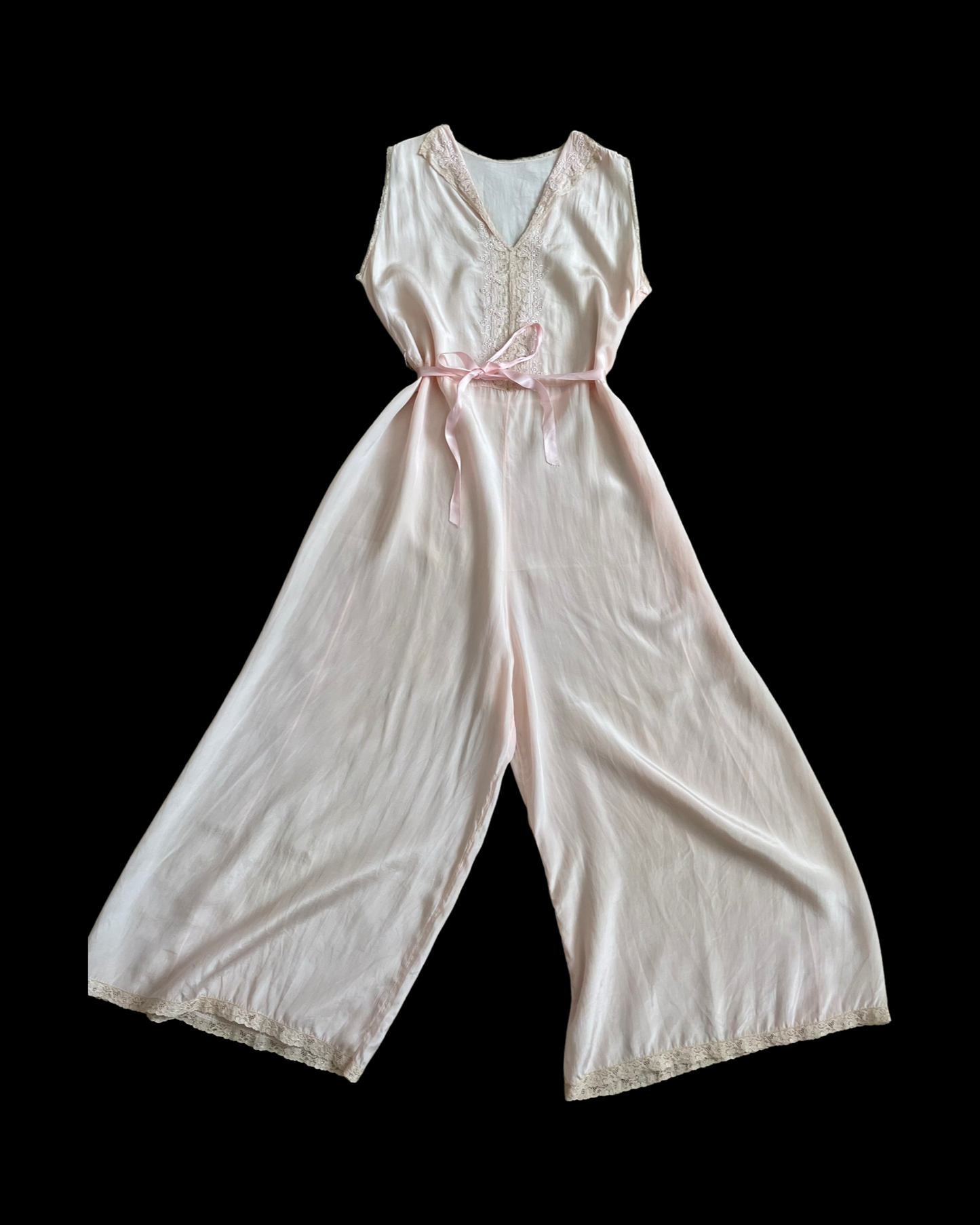 1930s Silk Crepe De Chine Lounge Jumpsuit
