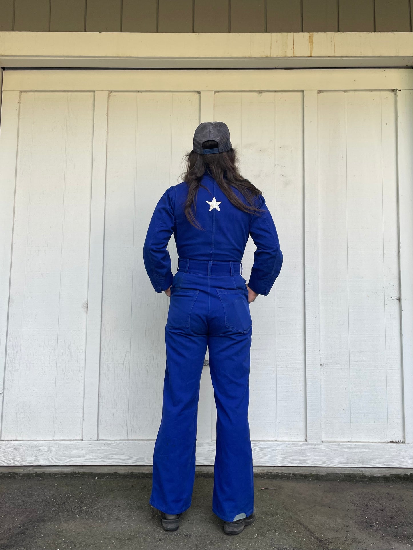RARE ‘Barnie’( His + Hers ) Chainstiched 1930s/1940s Indigo Motorcycle Coveralls