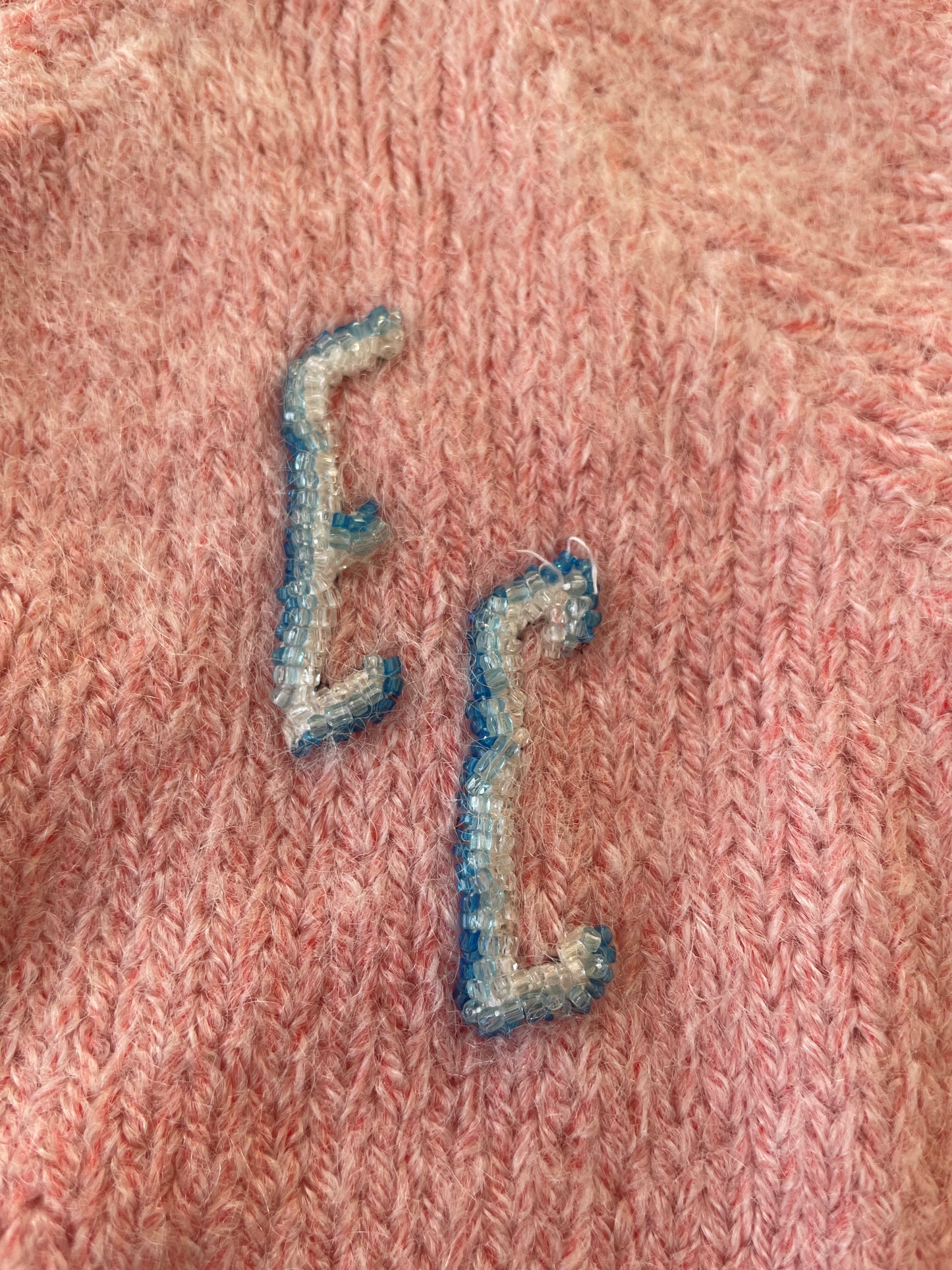 1950s Bubblegum Pink Fuzzy Monogrammed Cardigan