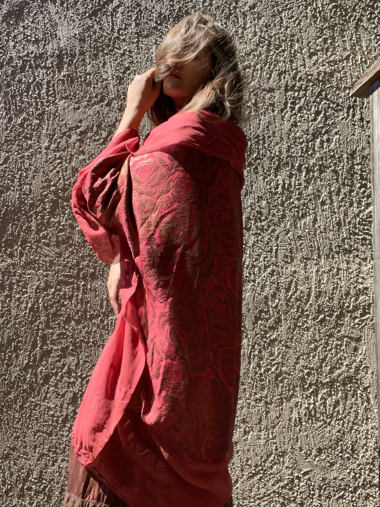 1920s Gold Lamé & Chiffon Cocoon Cape