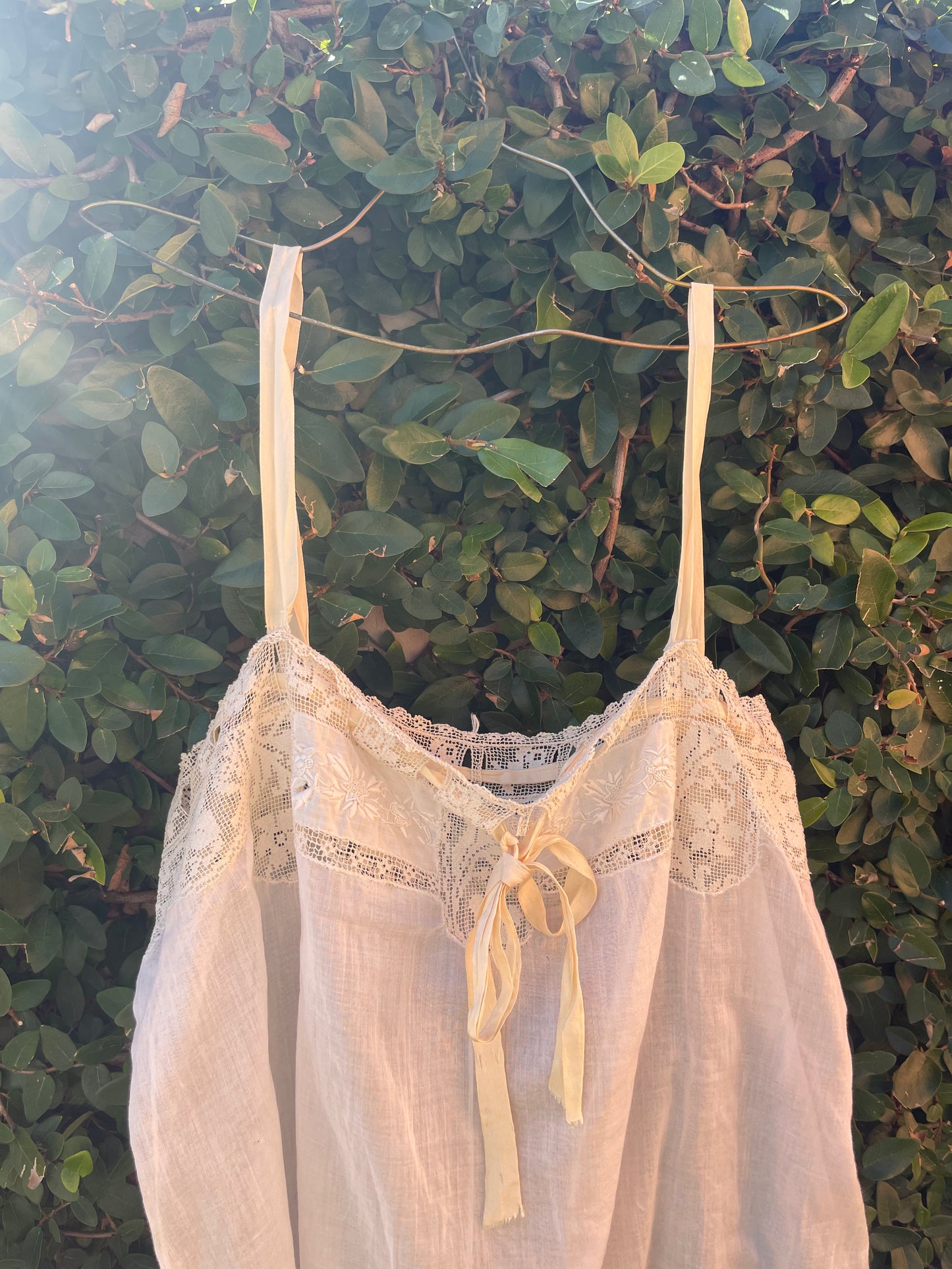 Antique Batiste Cotton Lace Step In Romper