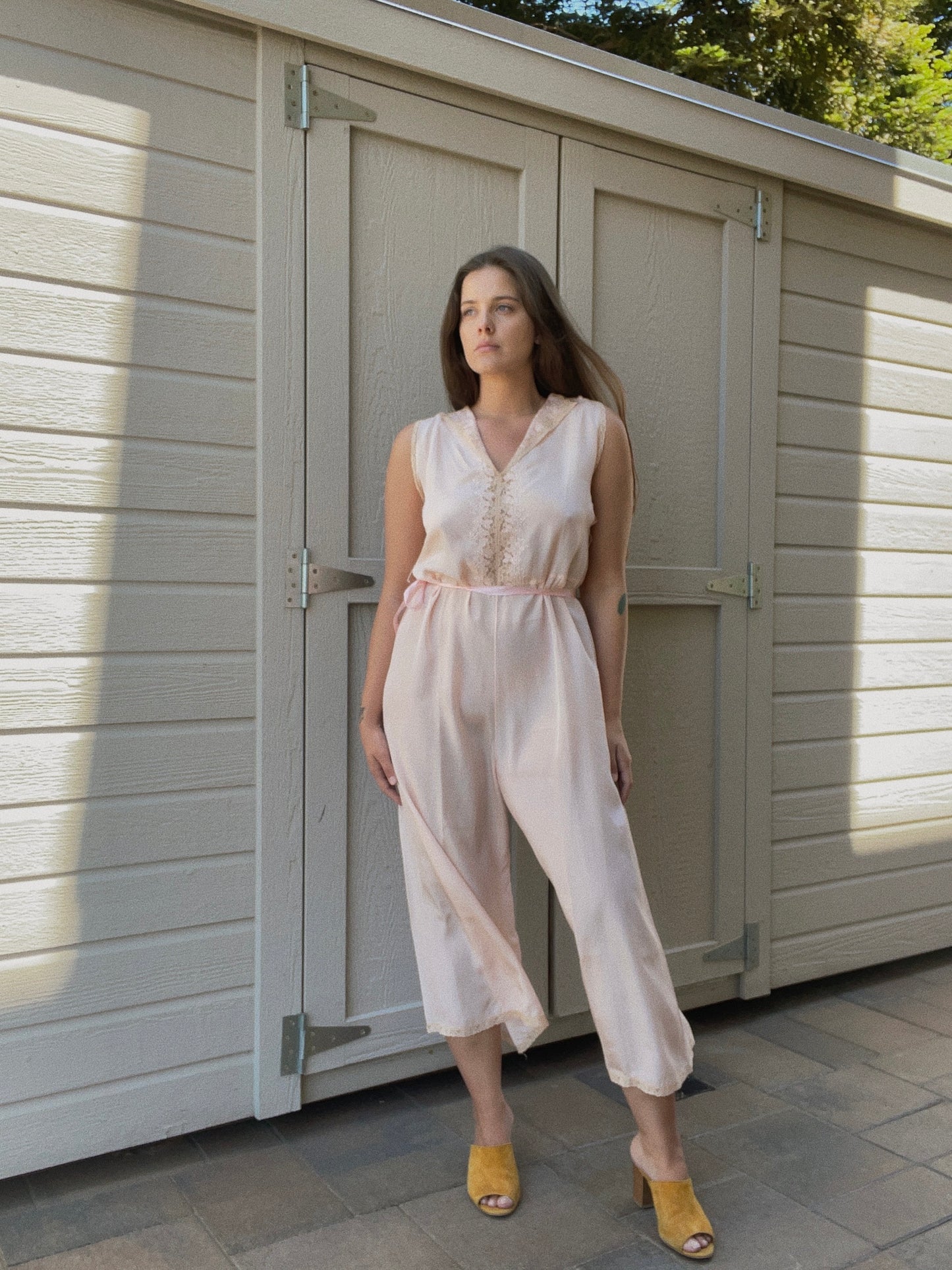 1930s Silk Crepe De Chine Lounge Jumpsuit
