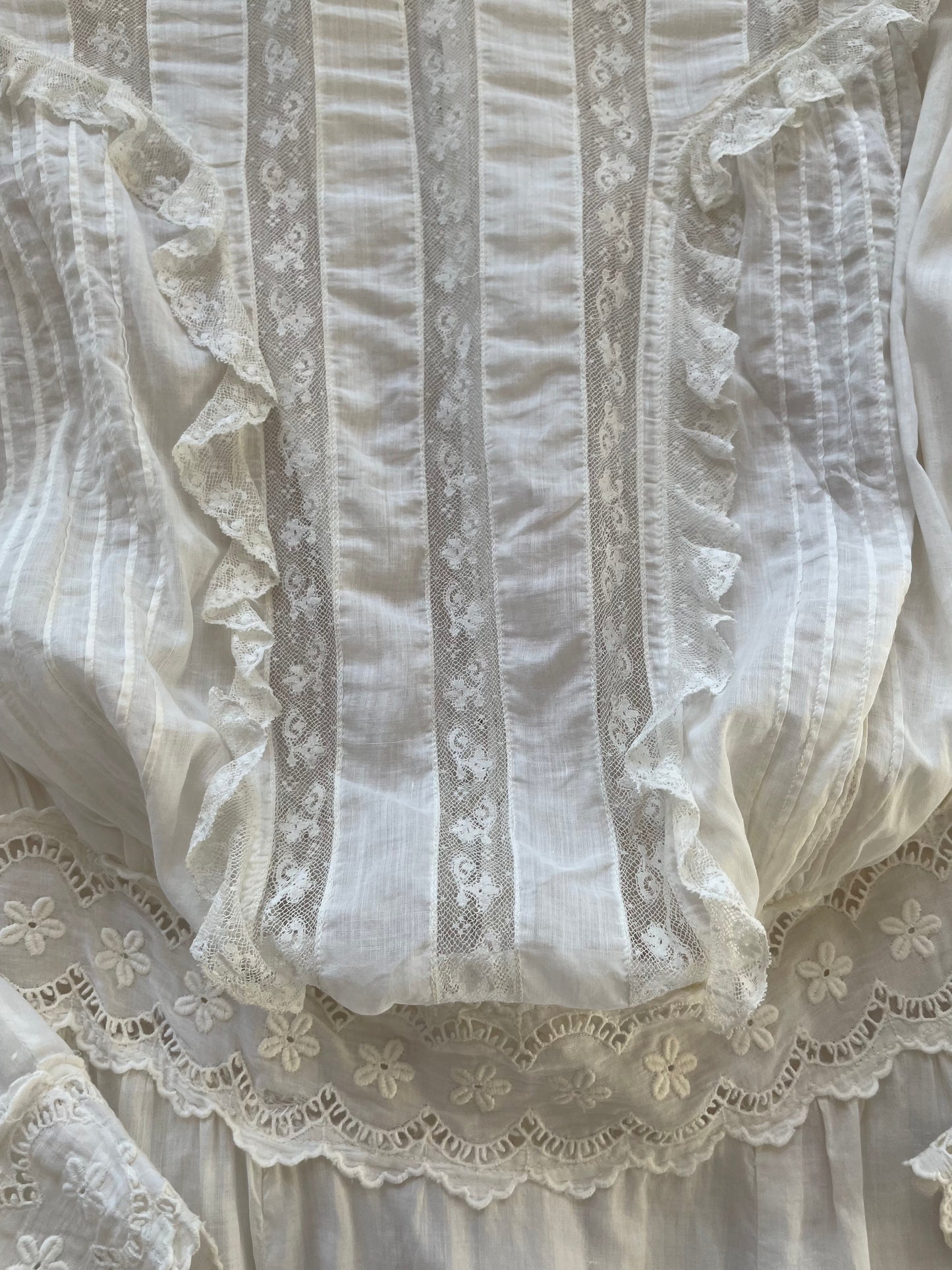 Edwardian Cotton Lawn Eyelet Prairie Dress