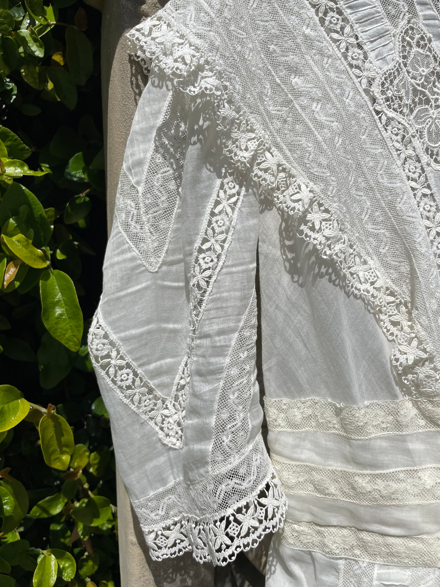 Edwardian Cotton Lawn Lace Trim Capelet Day Dress