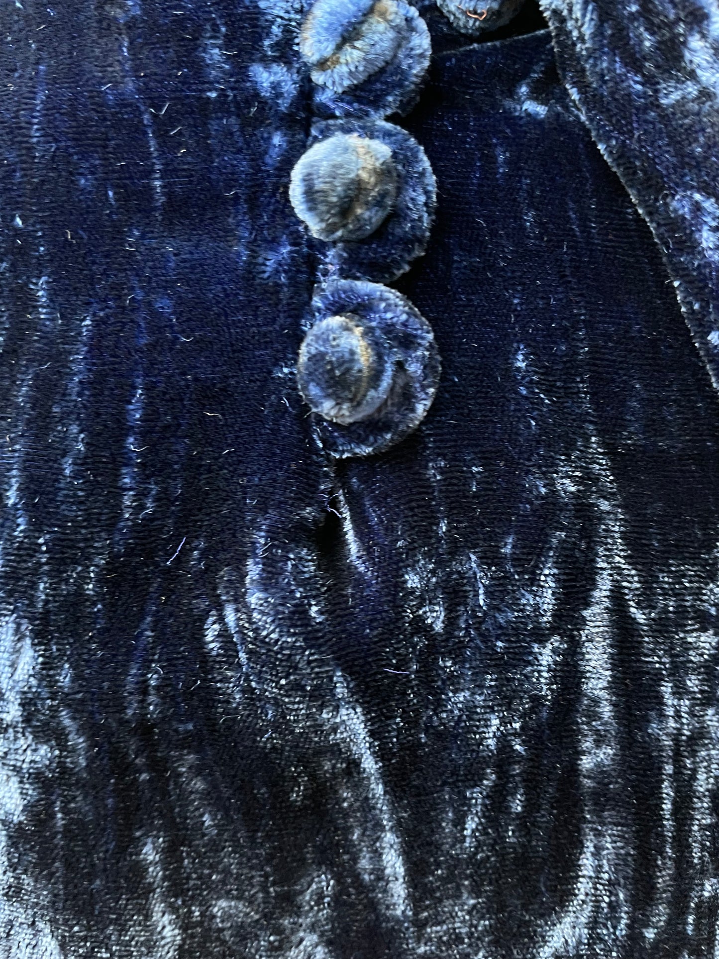 1930s Royal Blue Silk Velvet Three Piece Dress Set