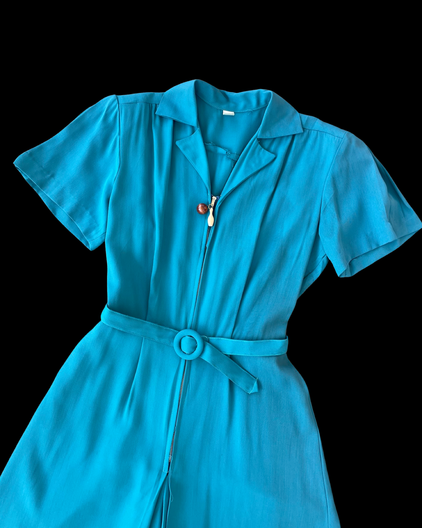 RARE 1940s Sportswear Bowling Zip Front Jumpsuit Novelty Charm