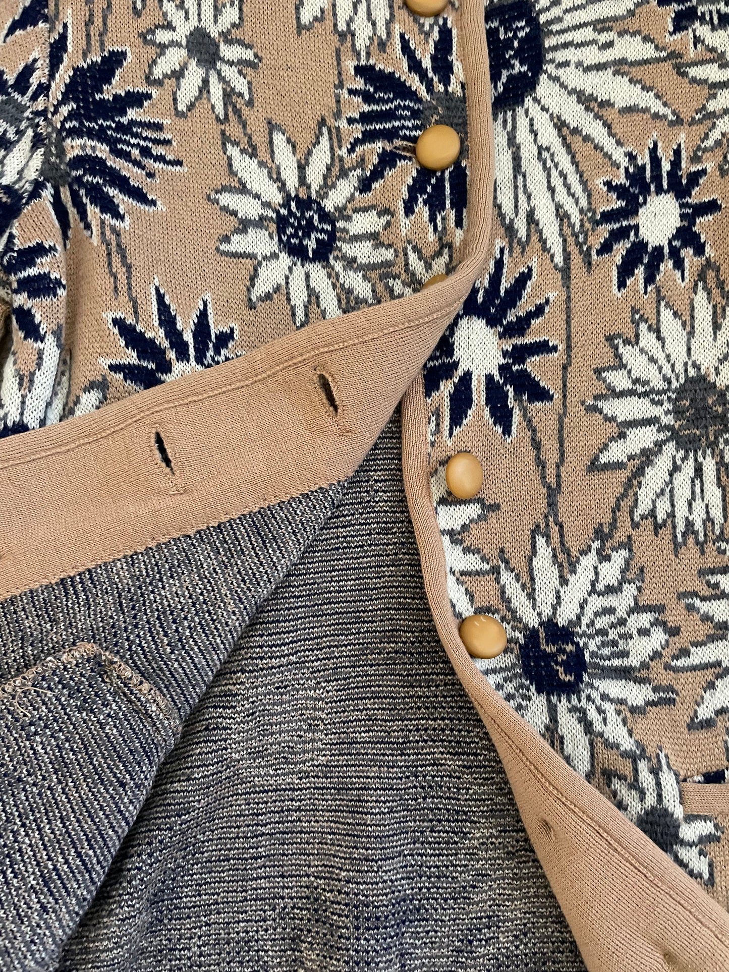 1950s Catalina Jacquard Floral Cardigan