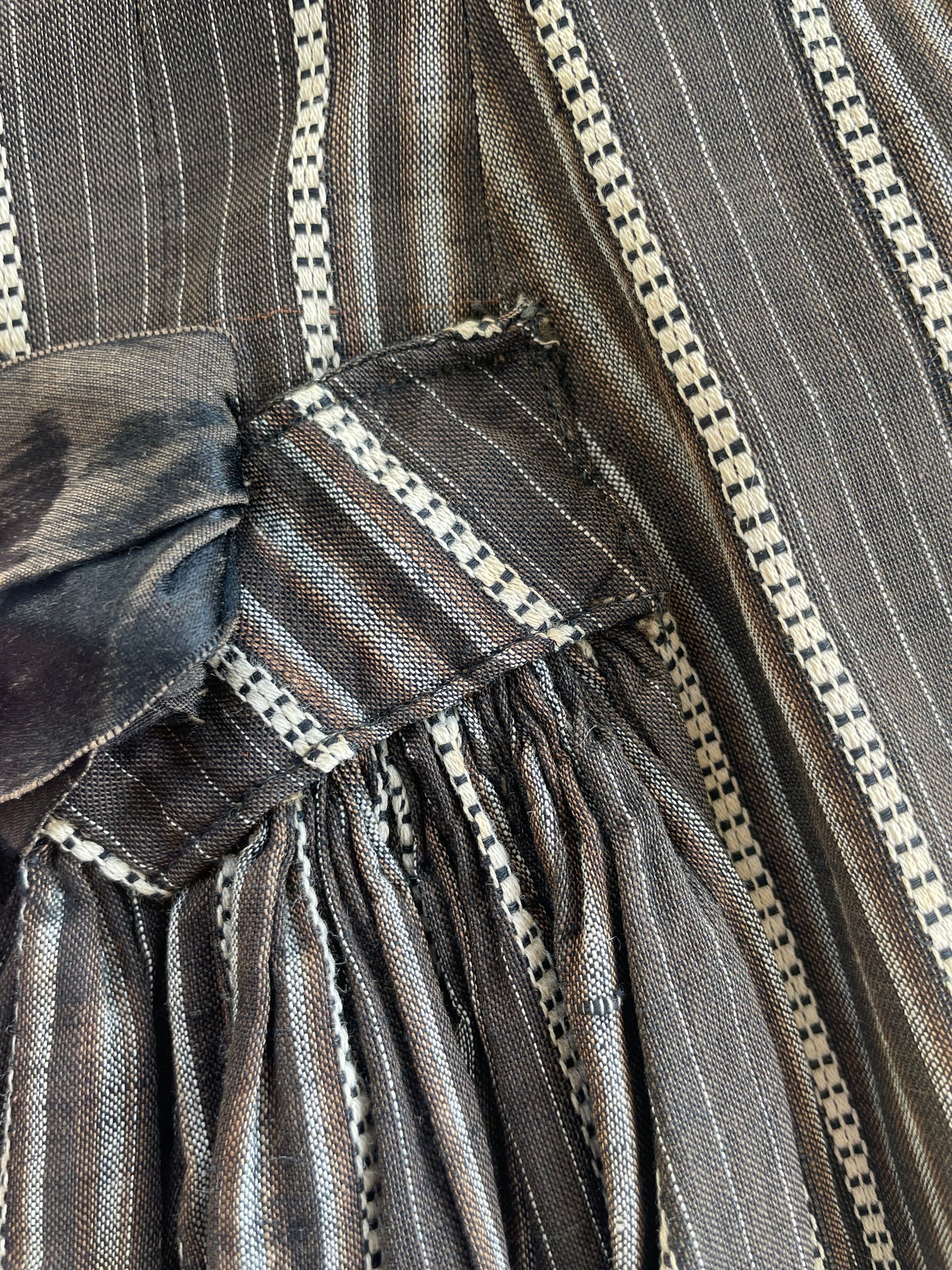 1880s Striped Calico Day Dress
