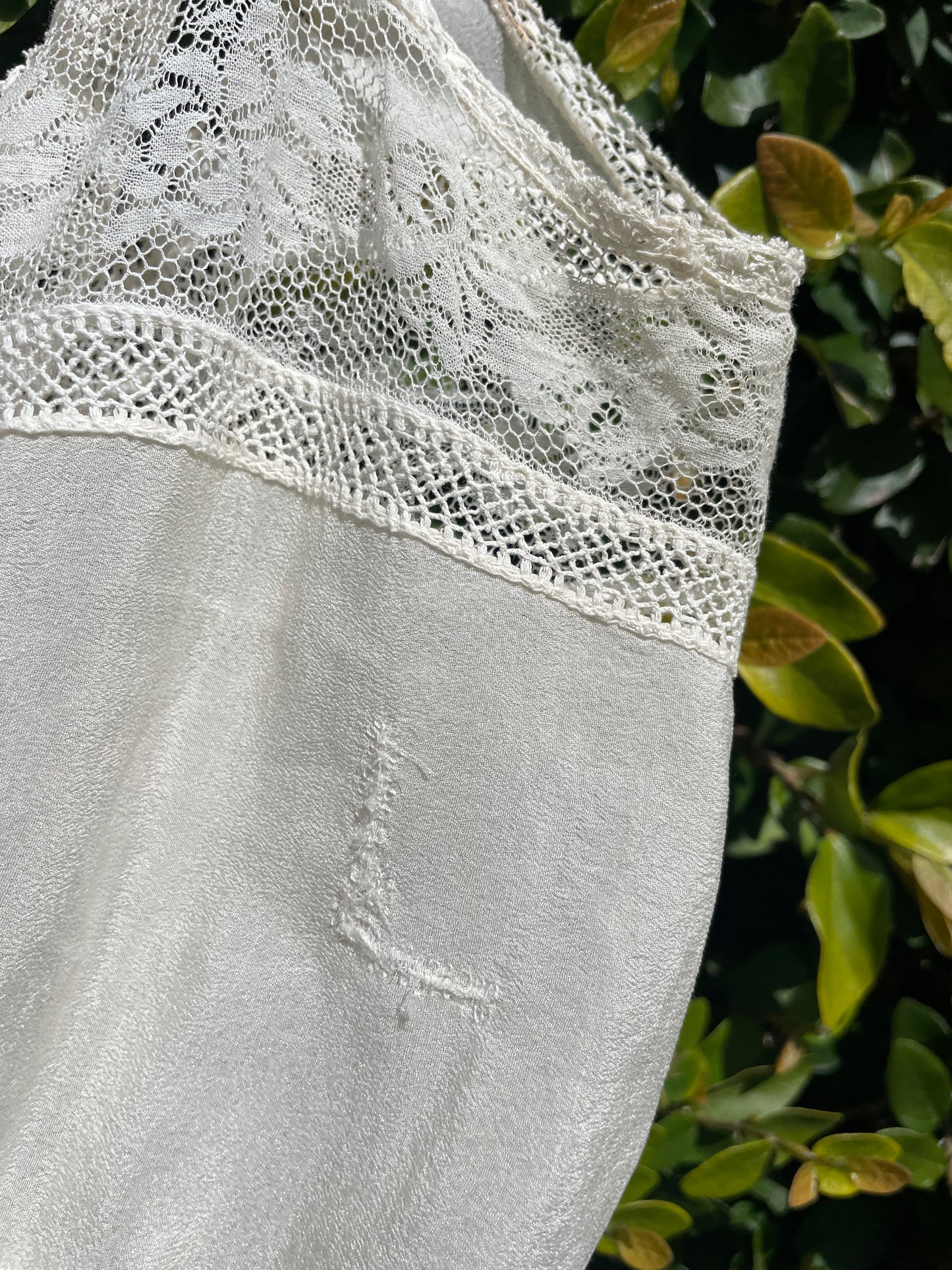 Edwardian Silk Crepe Lace Yoke Corset Cover