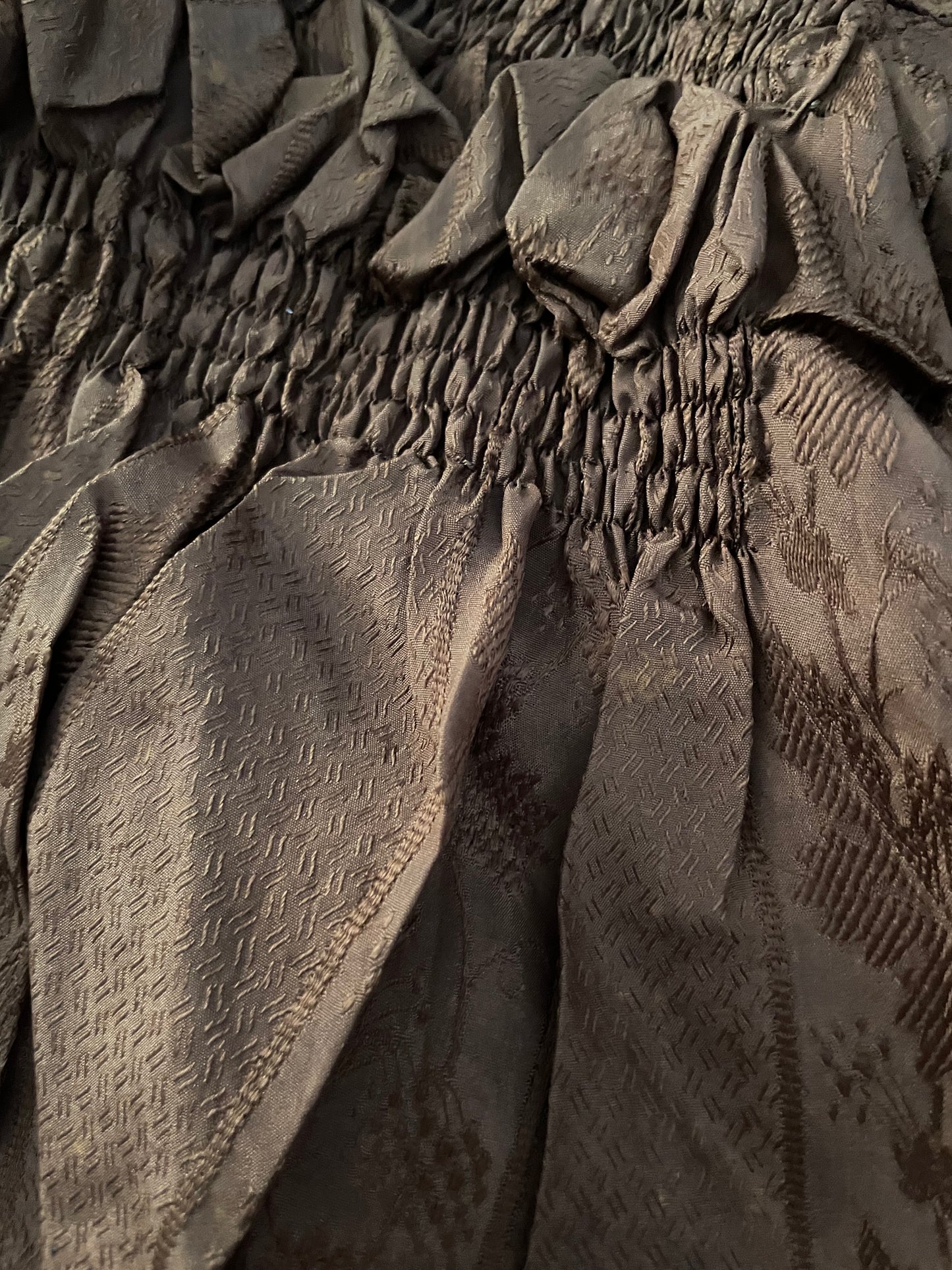 1840s Oak Leaf Silk Bodice
