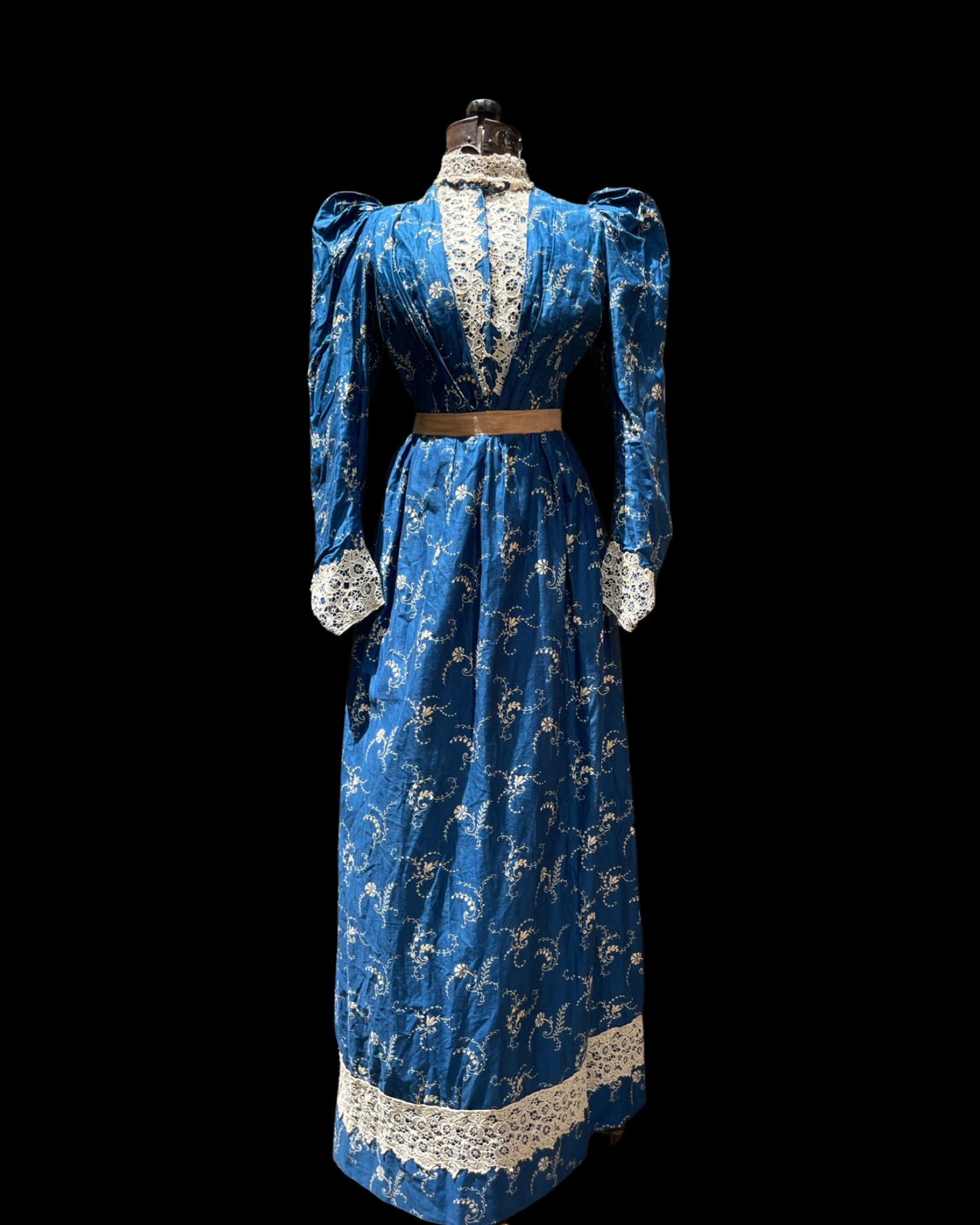 1890s Indigo Printed Cotton Dress