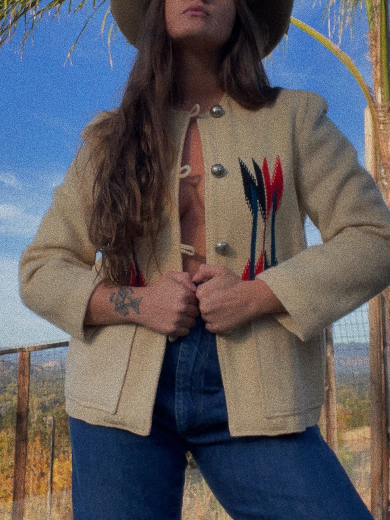 1940s Chimayo Woven & Wool Coat