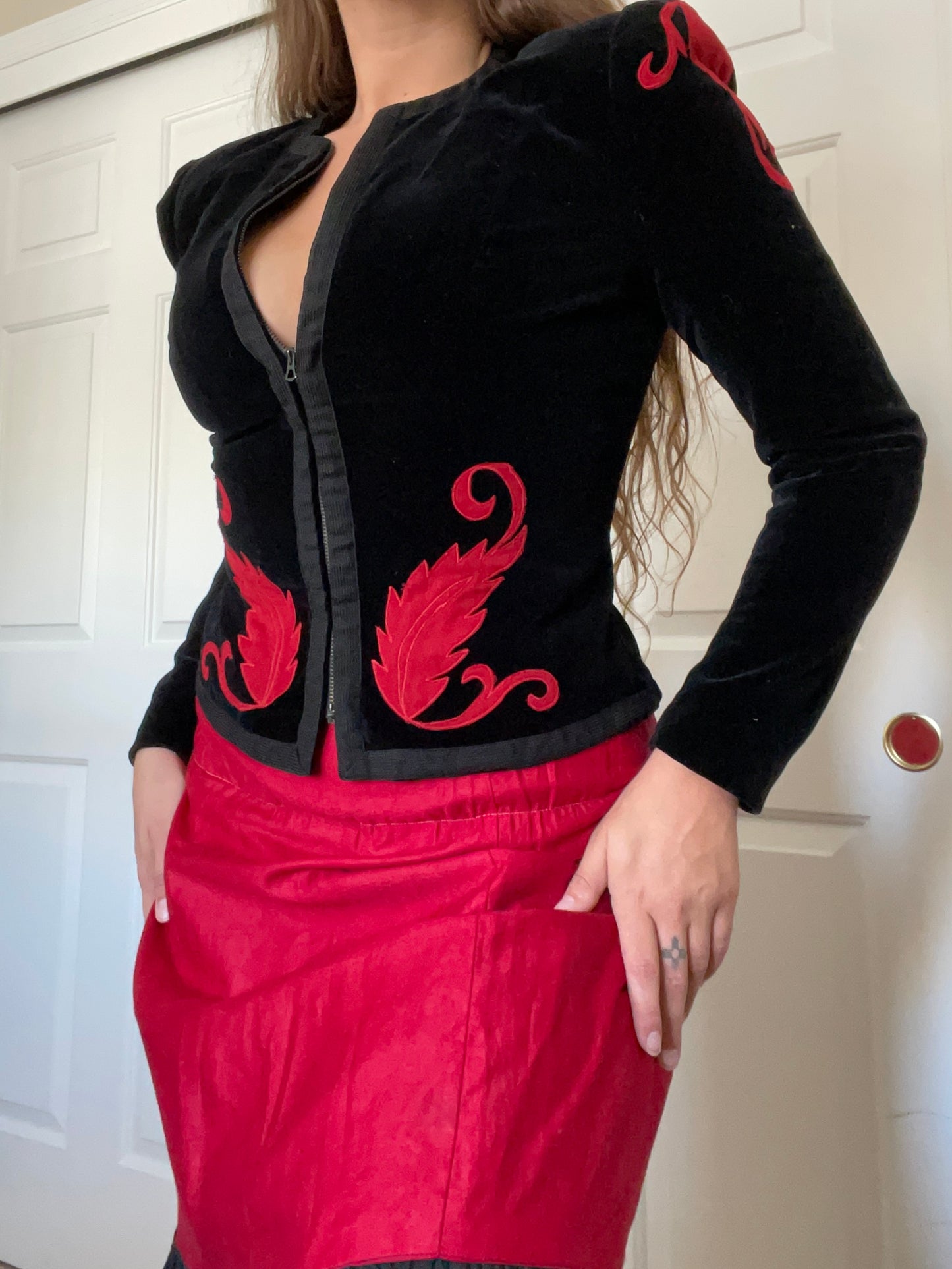 1940s Lanz Zip Front Velveteen Jacket