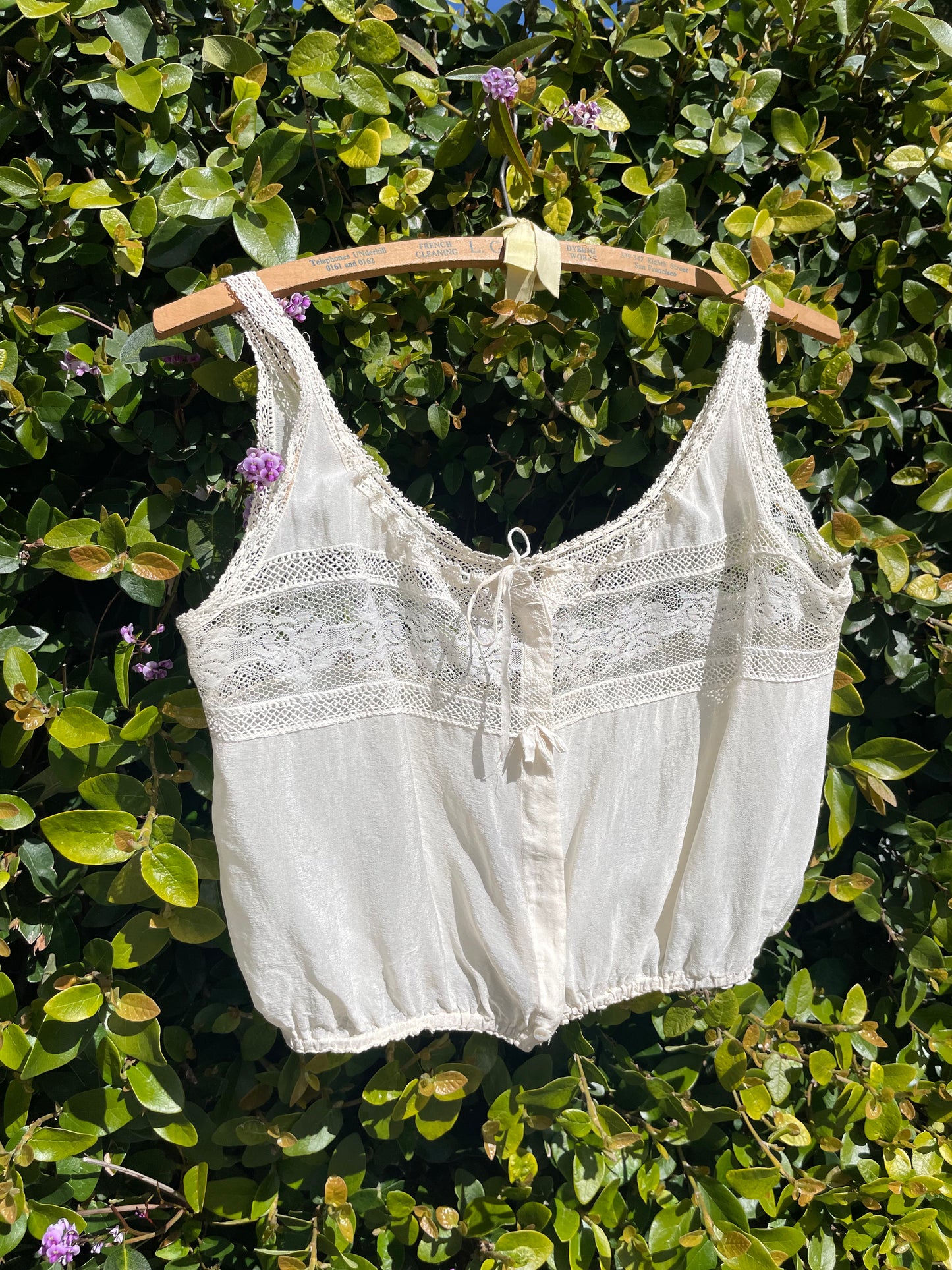 Edwardian Silk Crepe Lace Yoke Corset Cover