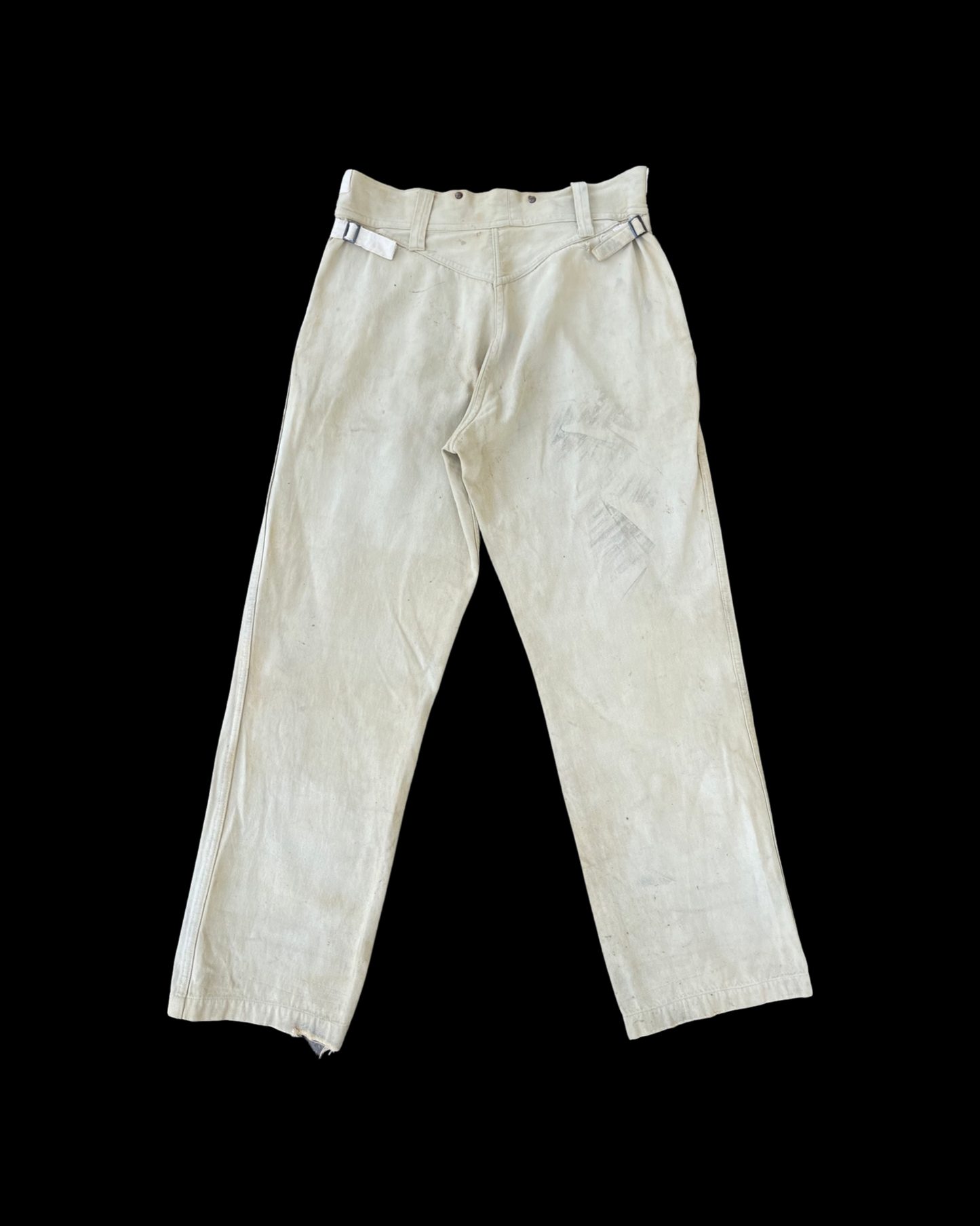 1930s Side Cinch Denim Button Fly Workwear