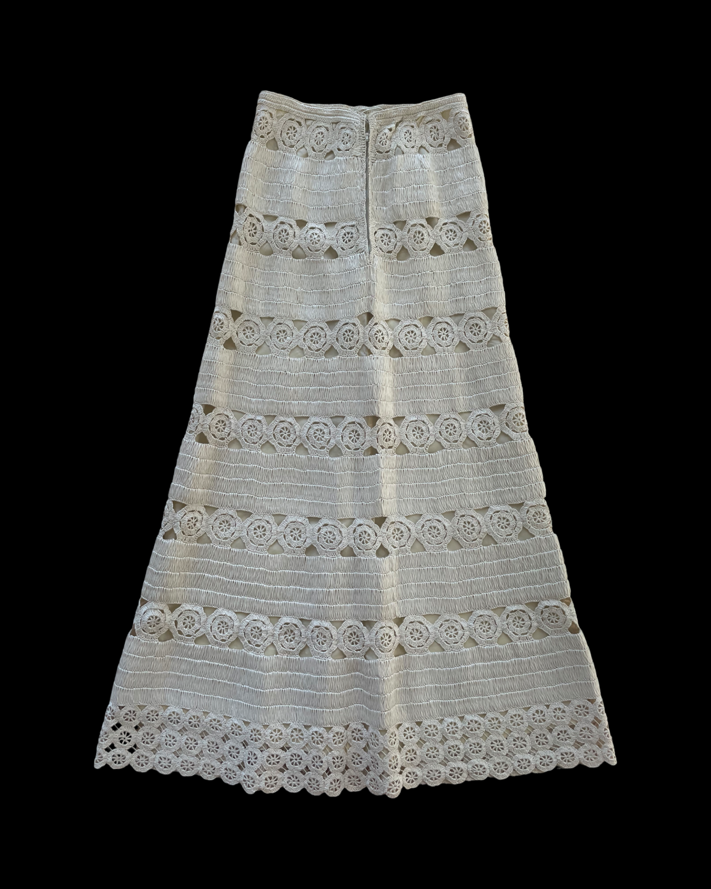 1940s Raffia Maxi Skirt