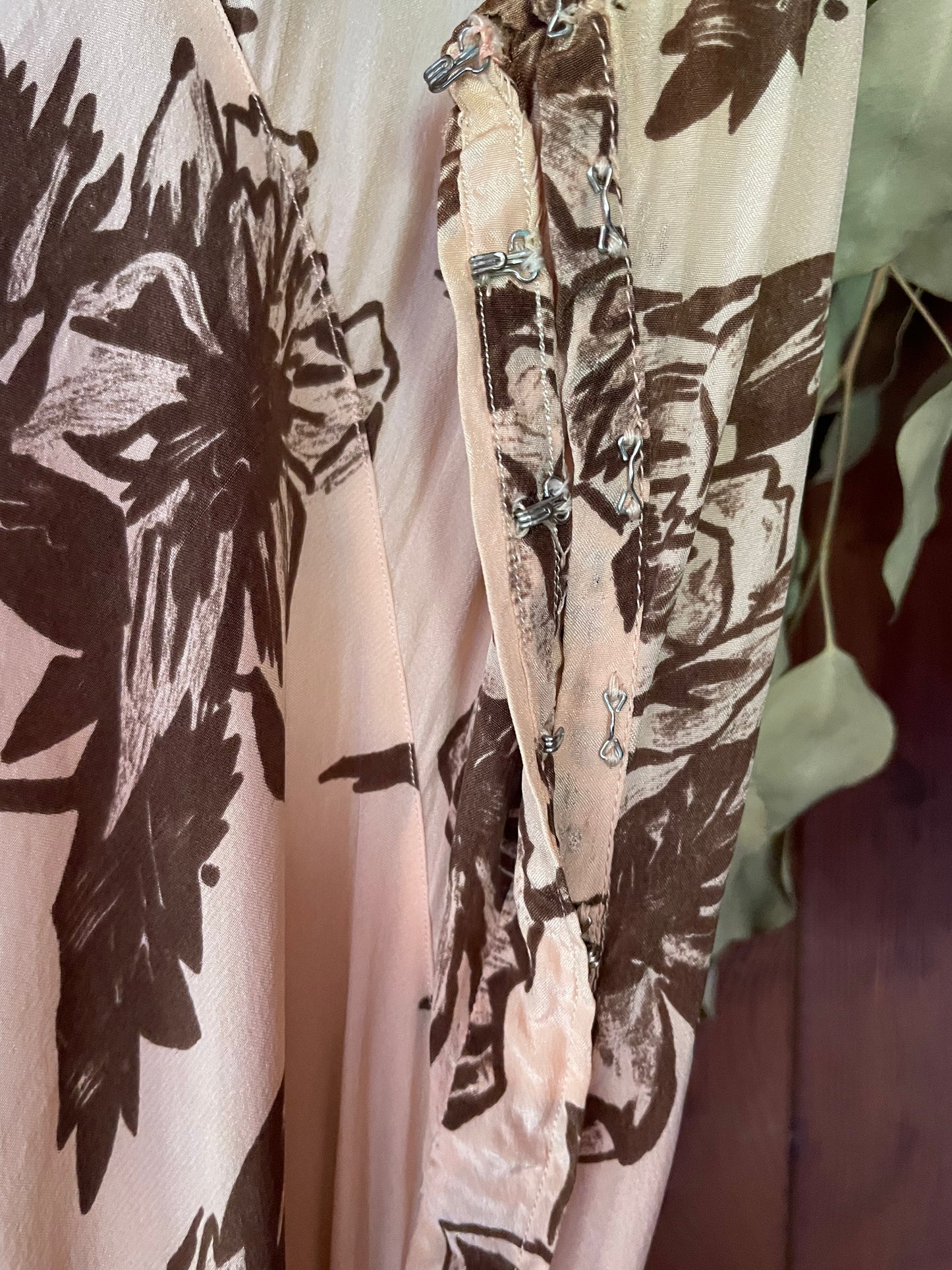 1930s Autumnal Tiered Silk Dress