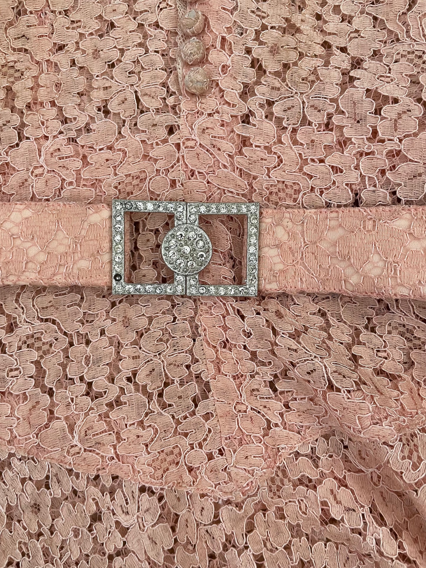 1930s Pale Pink Balloon Sleeve Dress