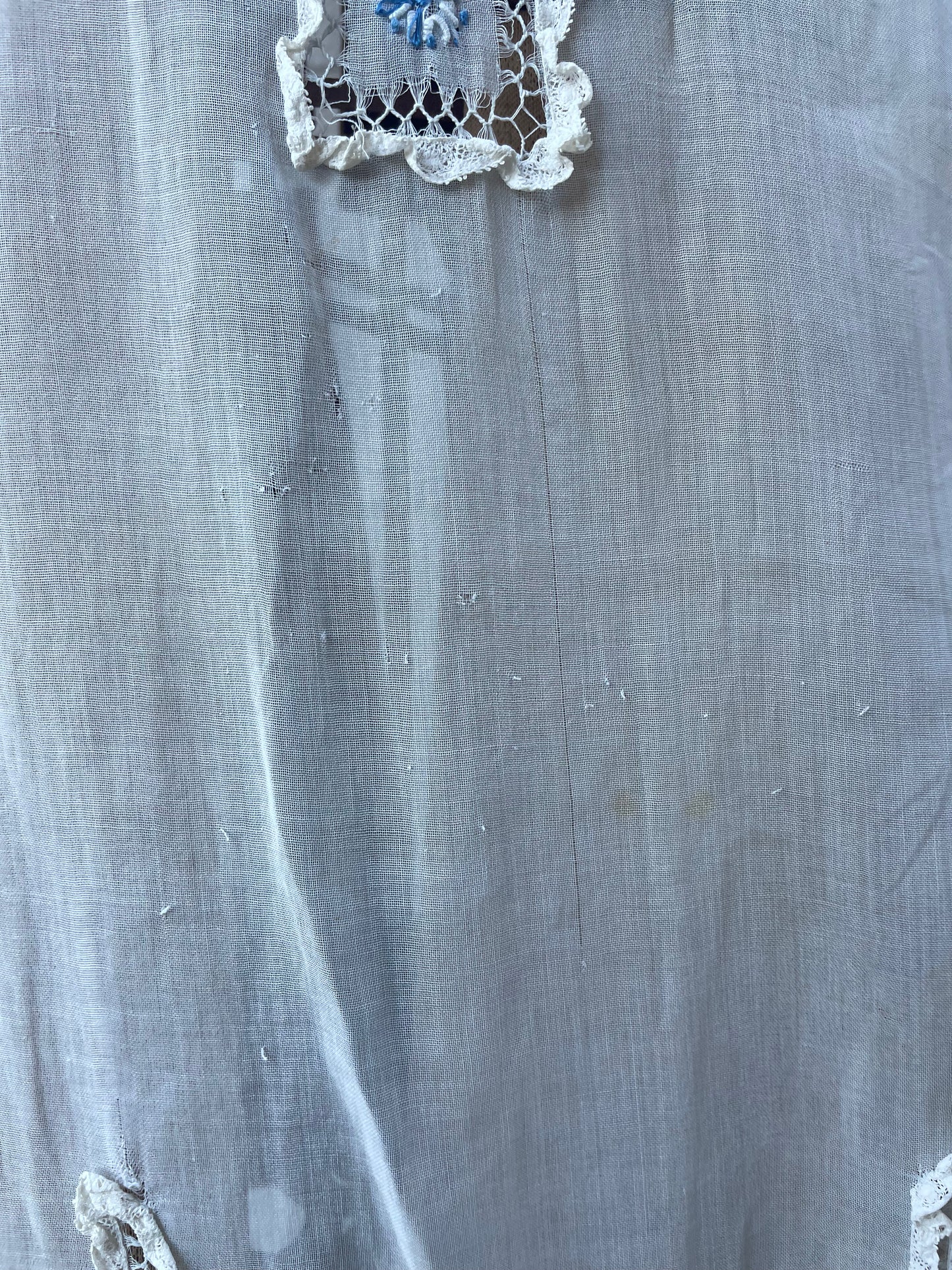 1930s Cotton Voile Lacework Day Dress