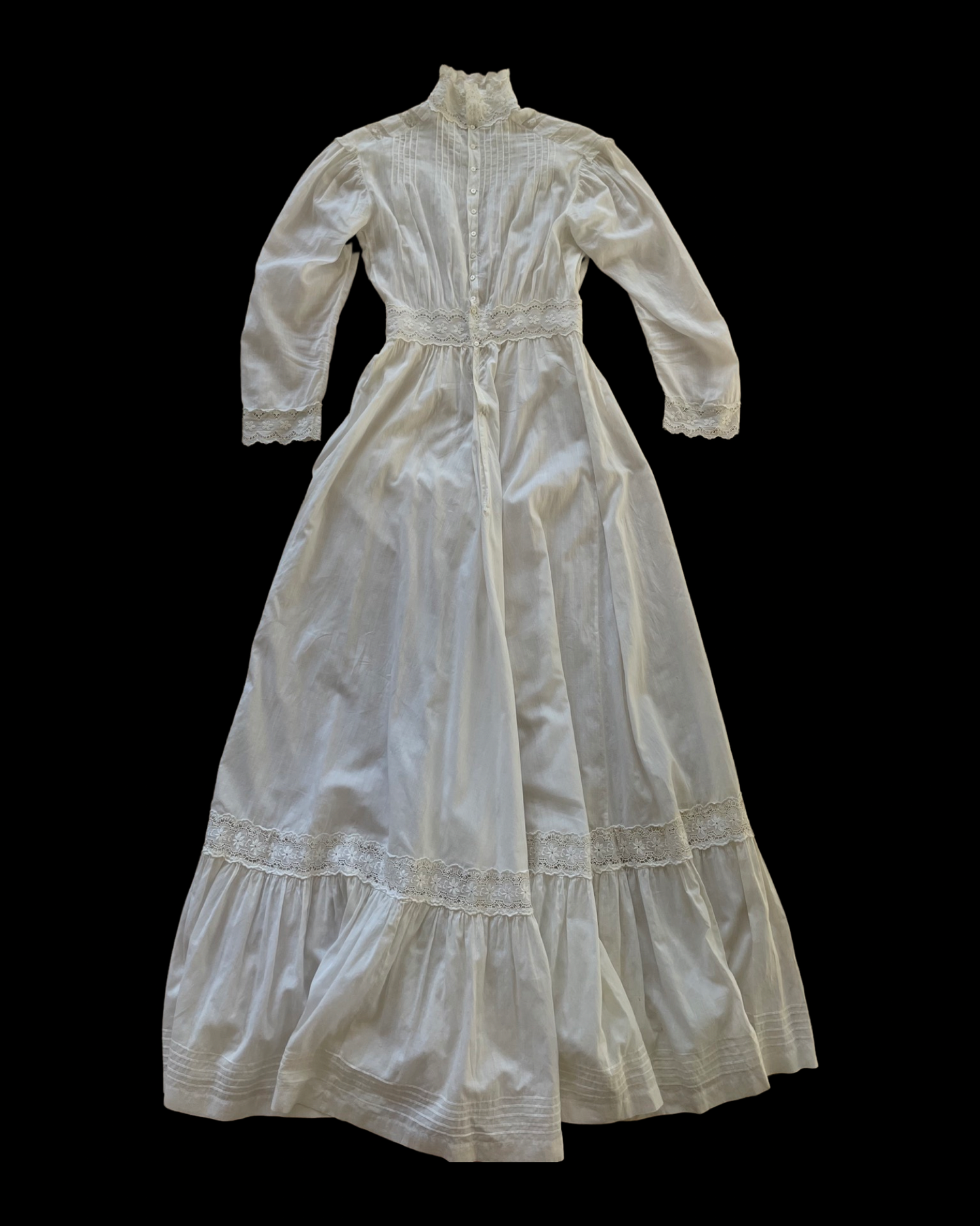Edwardian Cotton Lawn Eyelet Prairie Dress