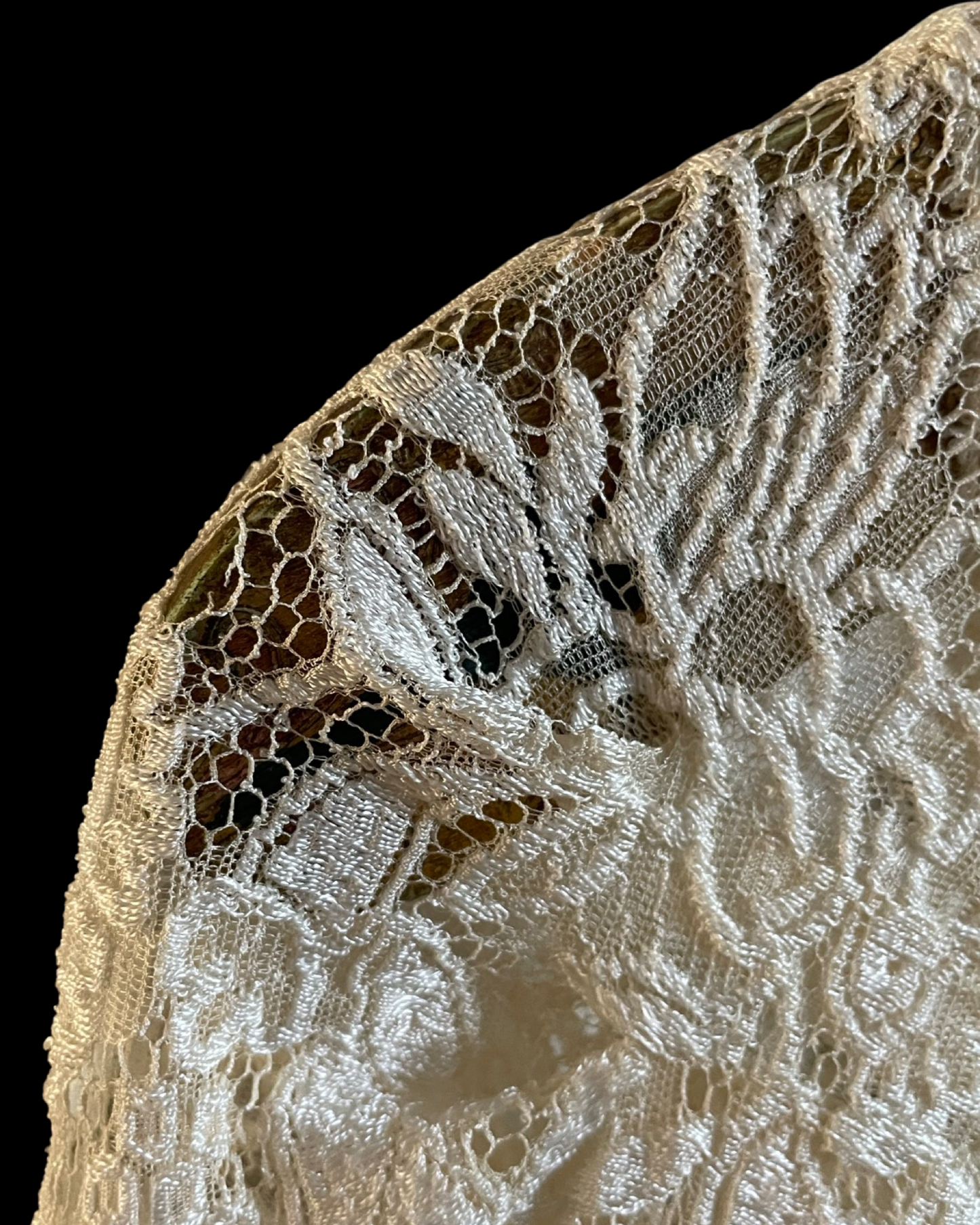 1930s Ivory Lace Button Back Trained Wedding Gown