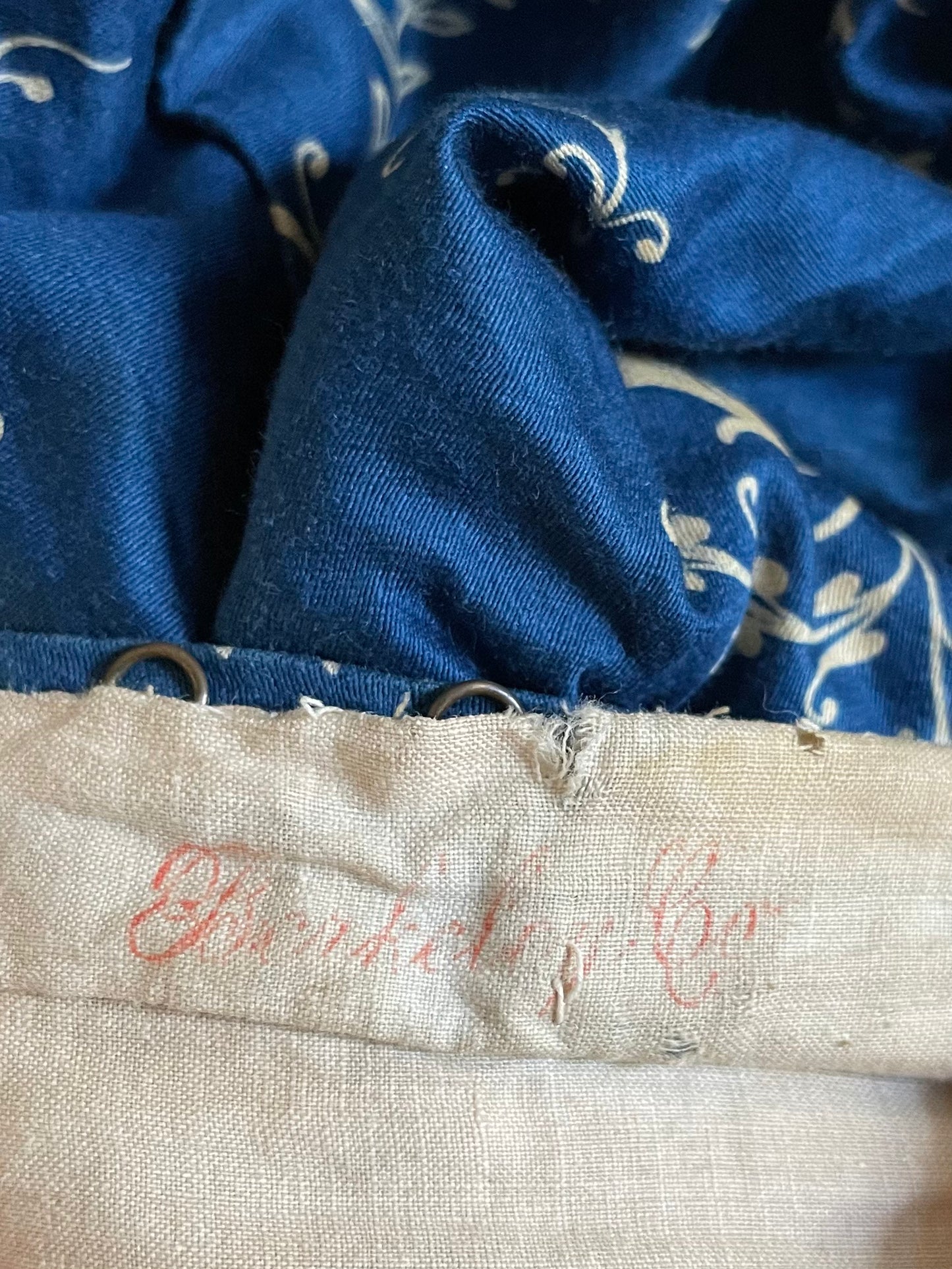 1890s Indigo Printed Cotton Dress