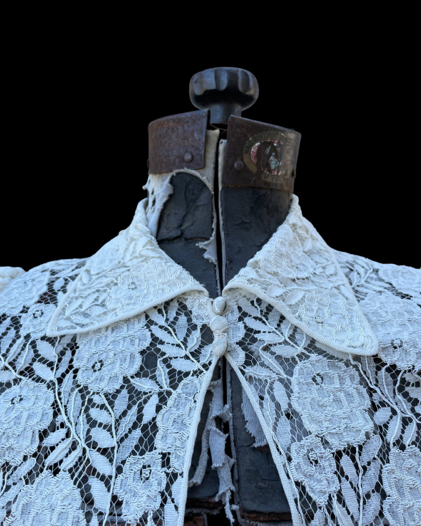 1930s Floral Mesh & Floral Lace Wedding Peignoir