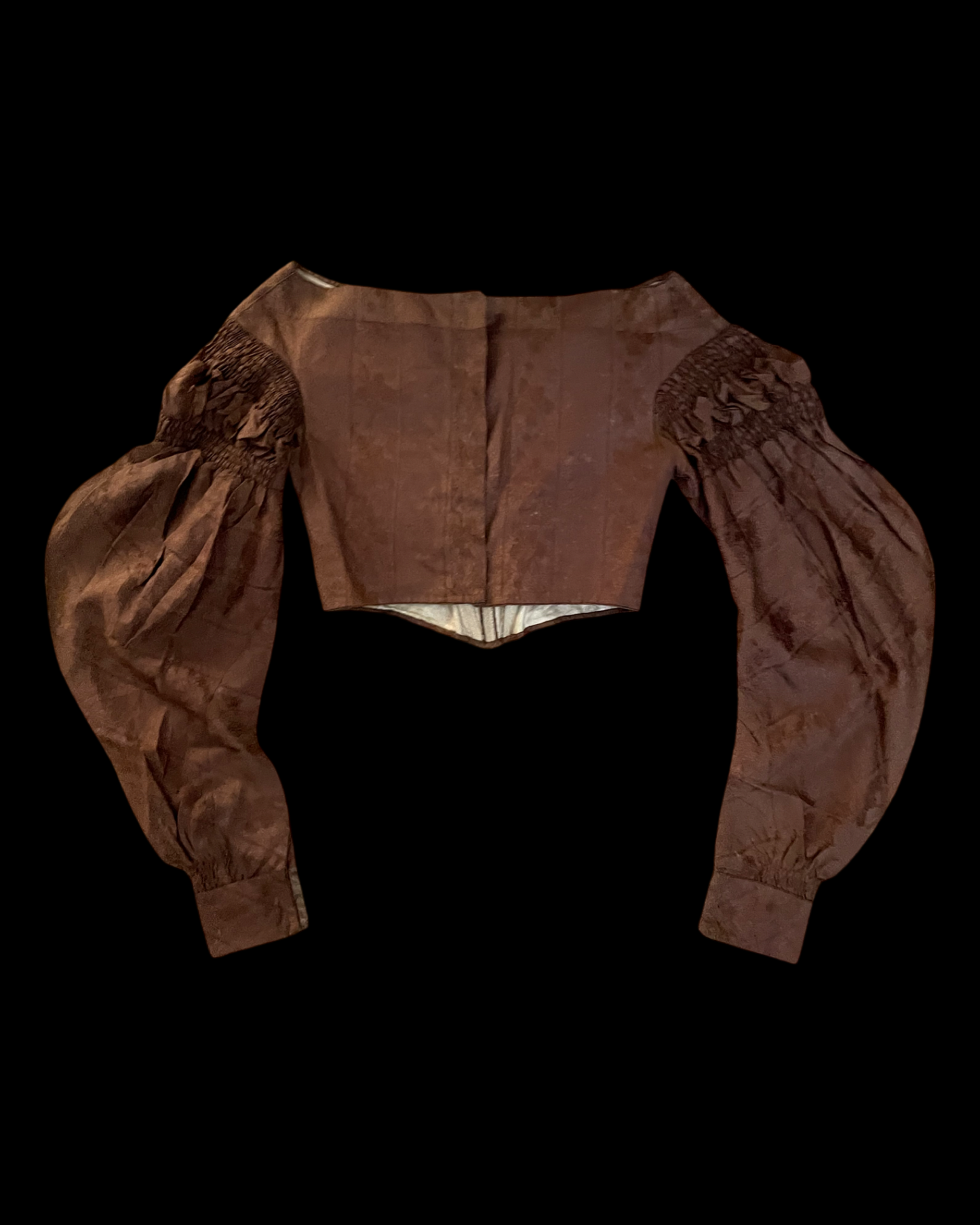 1840s Oak Leaf Silk Bodice