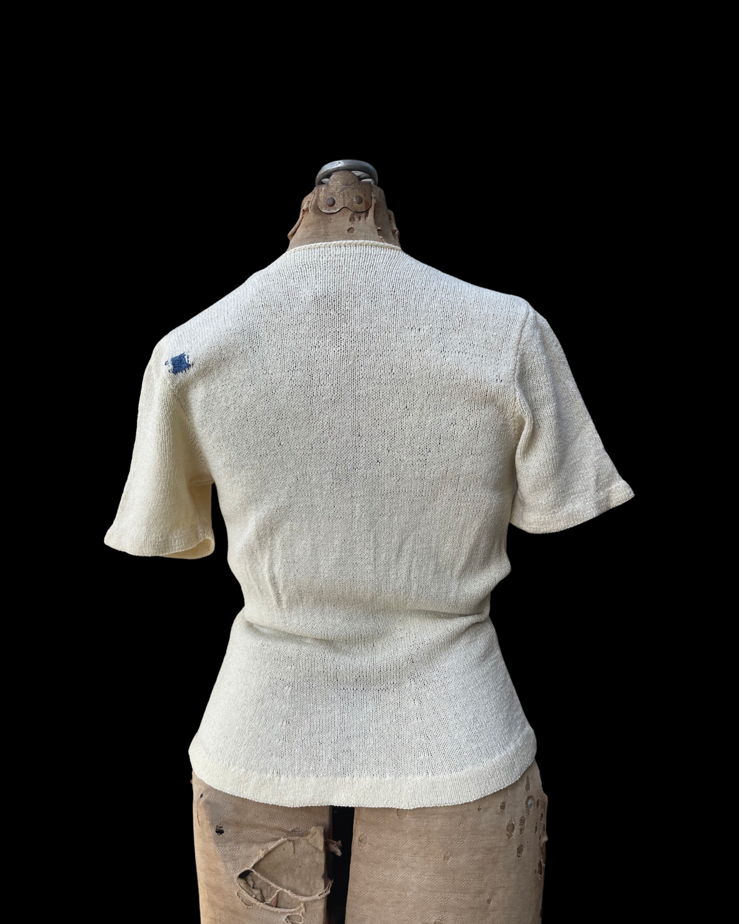 1940 Embroidered Rayon Knit Button Front