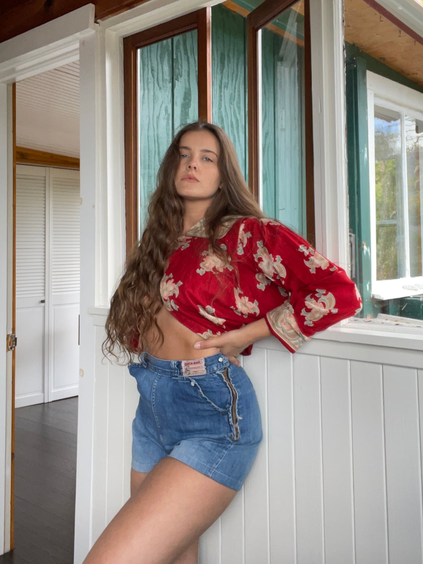 1950s Ranch-Maid Western Side Zip Denim Shorts
