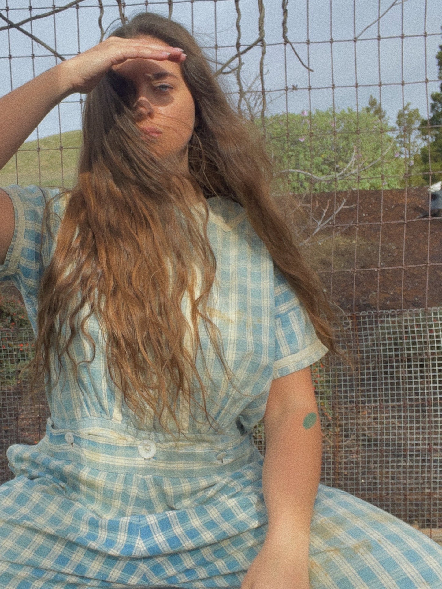 RESERVED RARE 1910s Homespun Gingham Workwear Jumpsuit