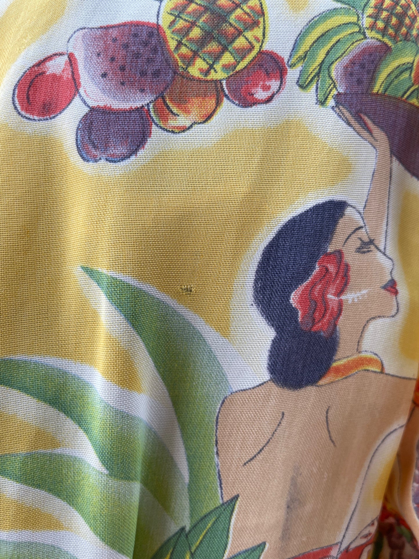 Rare 1940s Hawaiiana Tie Waist Dress