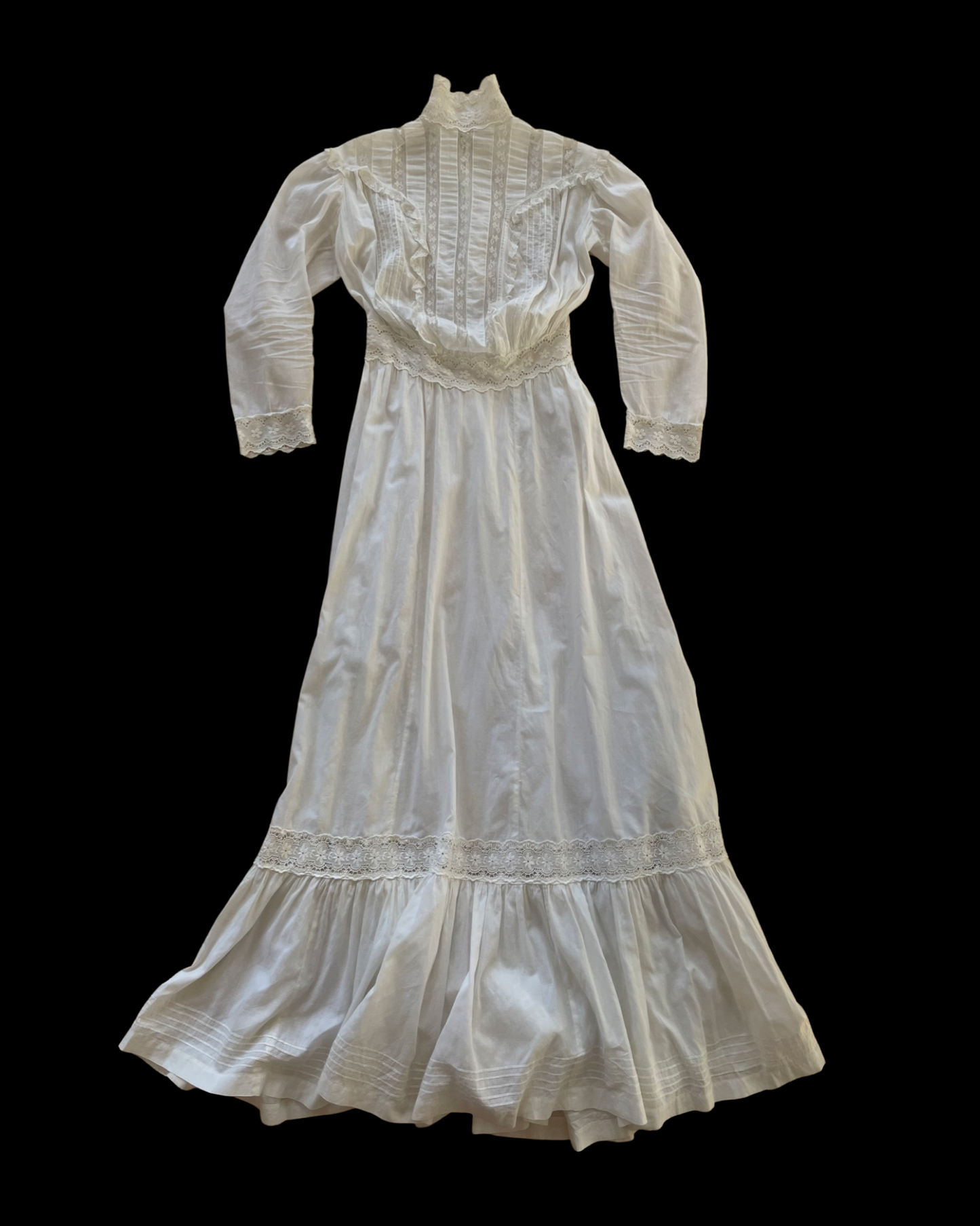 Edwardian Cotton Lawn Eyelet Prairie Dress