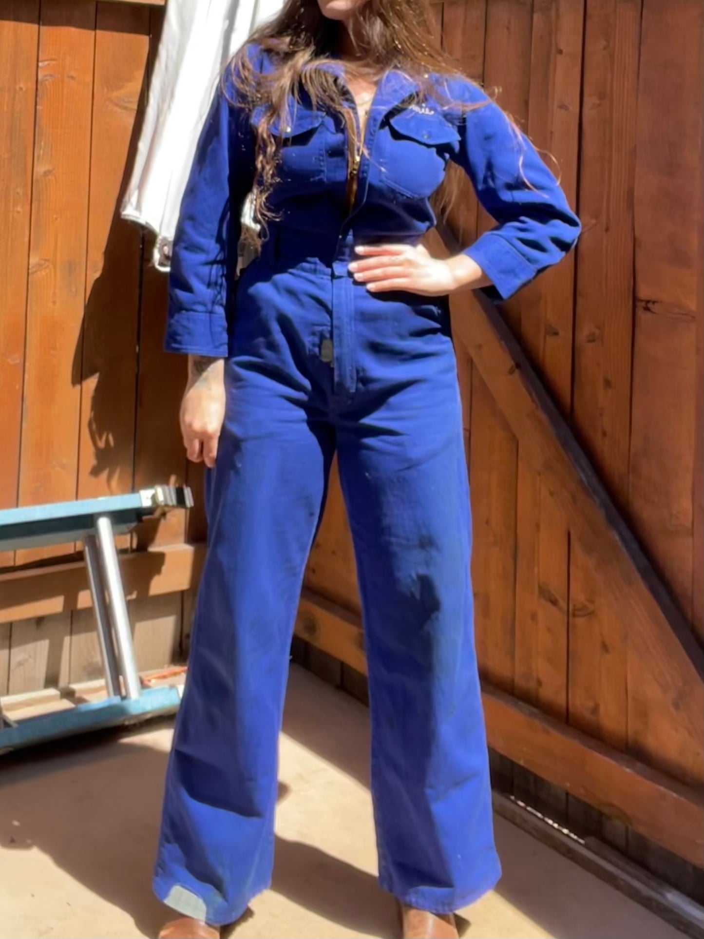 RARE ‘Barnie’( His + Hers ) Chainstiched 1930s/1940s Indigo Motorcycle Coveralls