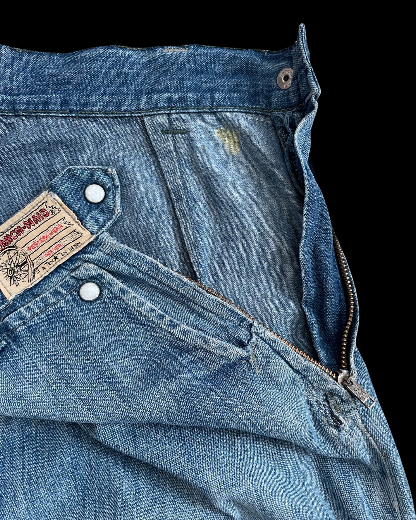 1950s Ranch Maid Side Zip Western Jeans
