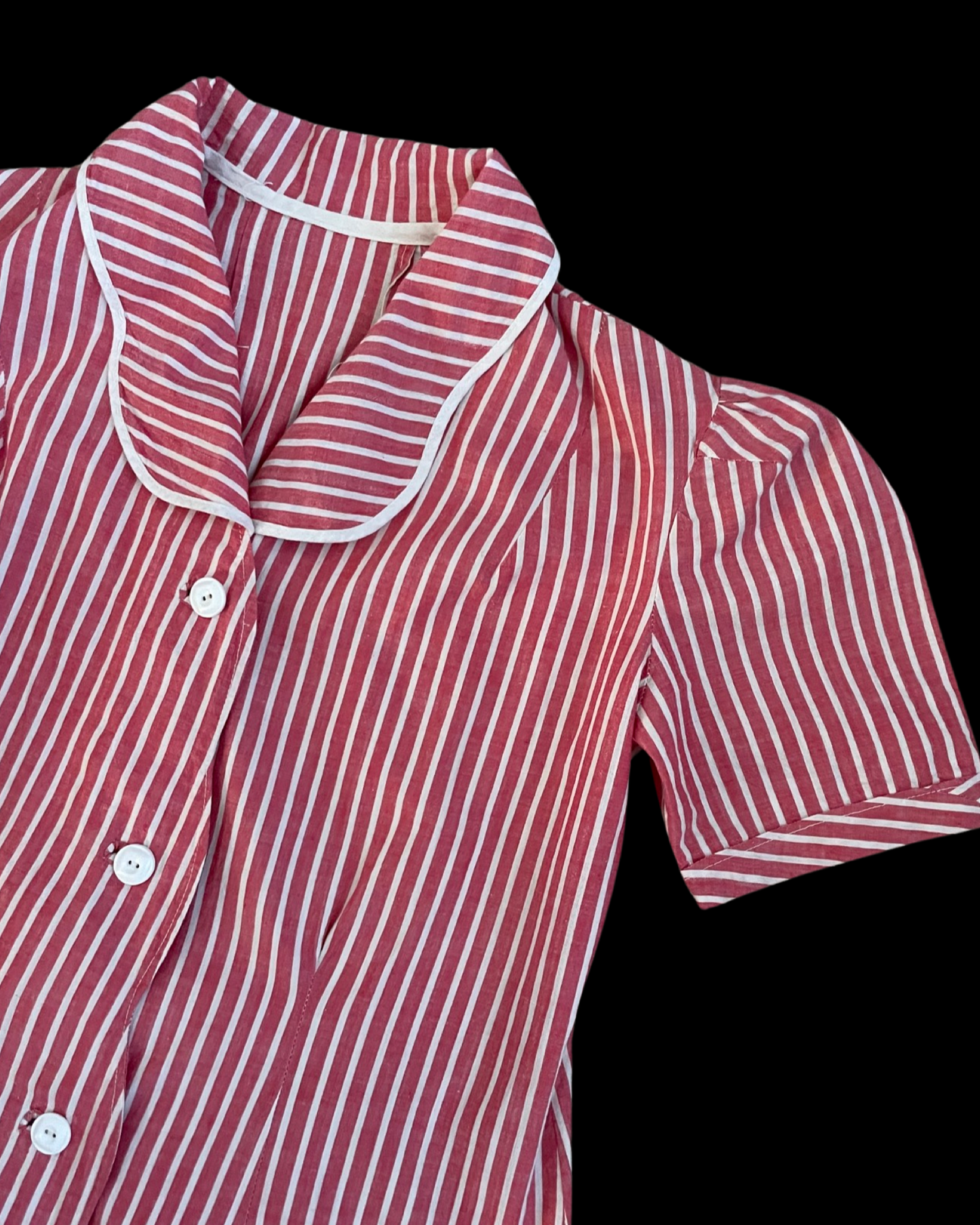 1940s Candy Striped Cotton 3 Piece Pant Set
