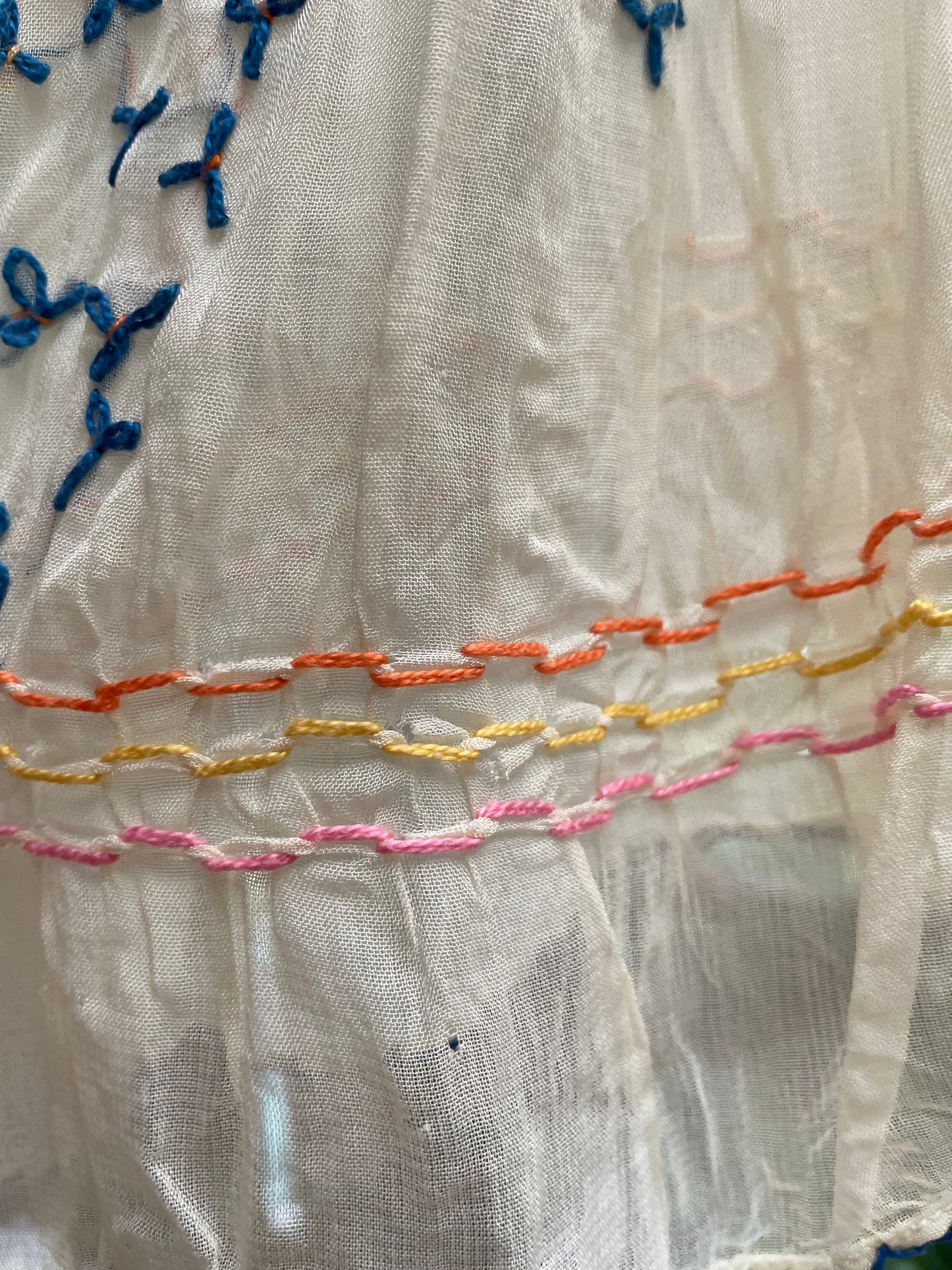 1930s/40s Embroidered Hand Smocked Folk Blouse