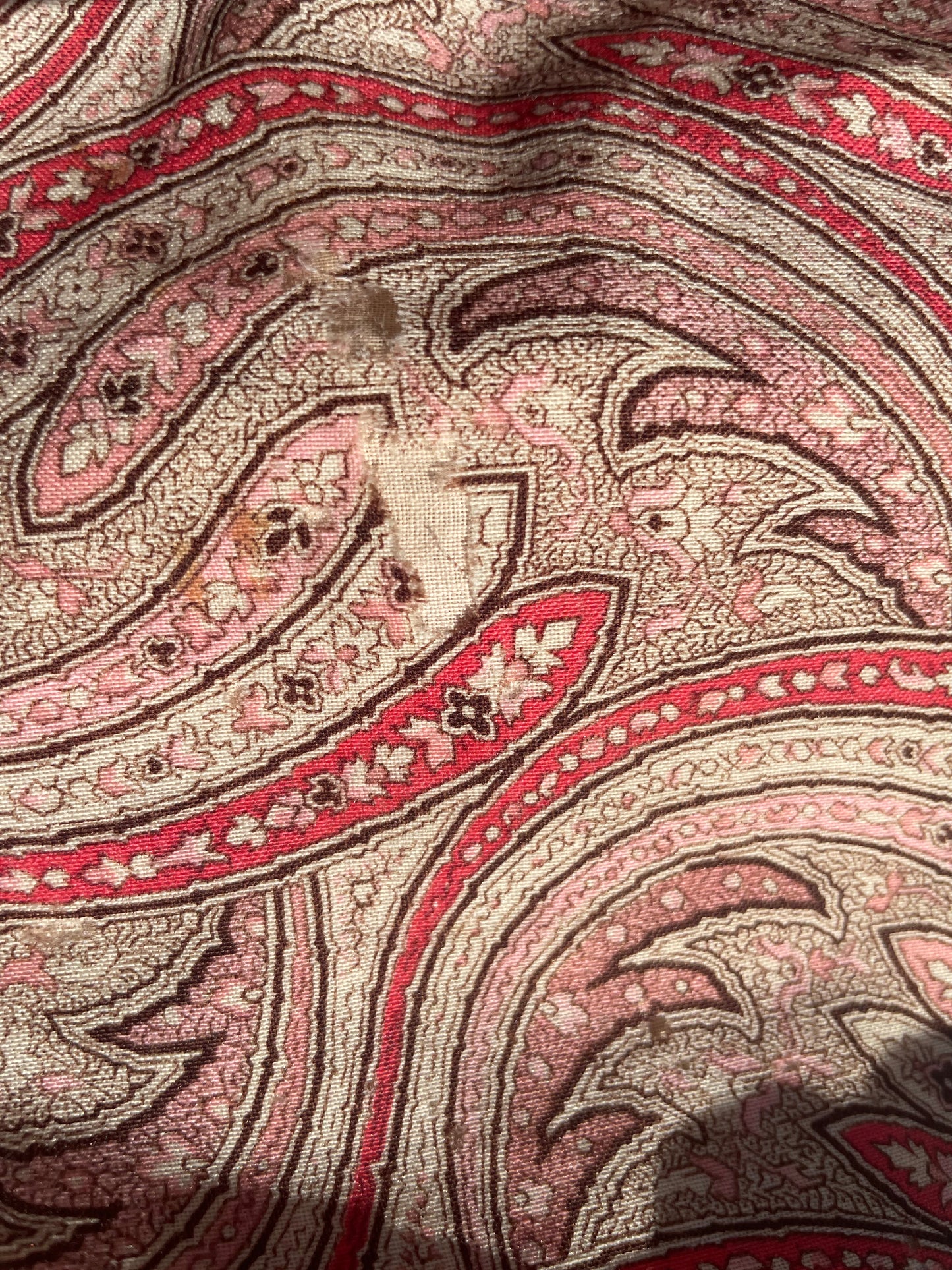 1890s Paisley Wool Challis Bishop Sleeve Wrapper Gown